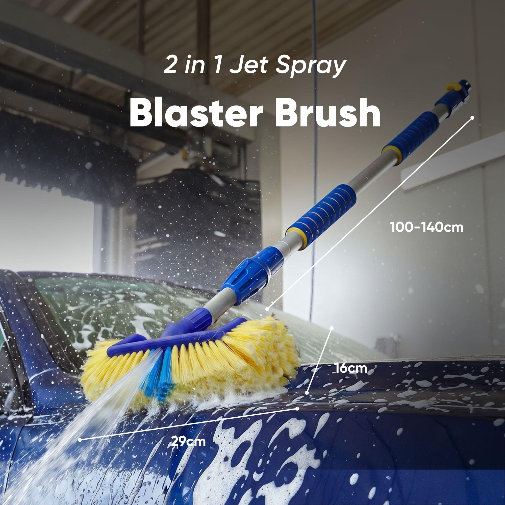 Blue/Yellow - Streetwize - Blaster Brush - 2 in 1 Wash Brush with Jet Spray - 3