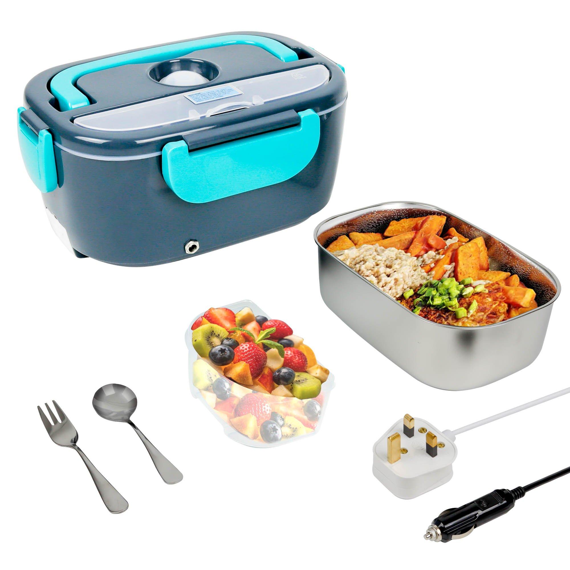 Streetwize  Electric Food Heater Lunch Box - Grey/Turquoise - 1.5L