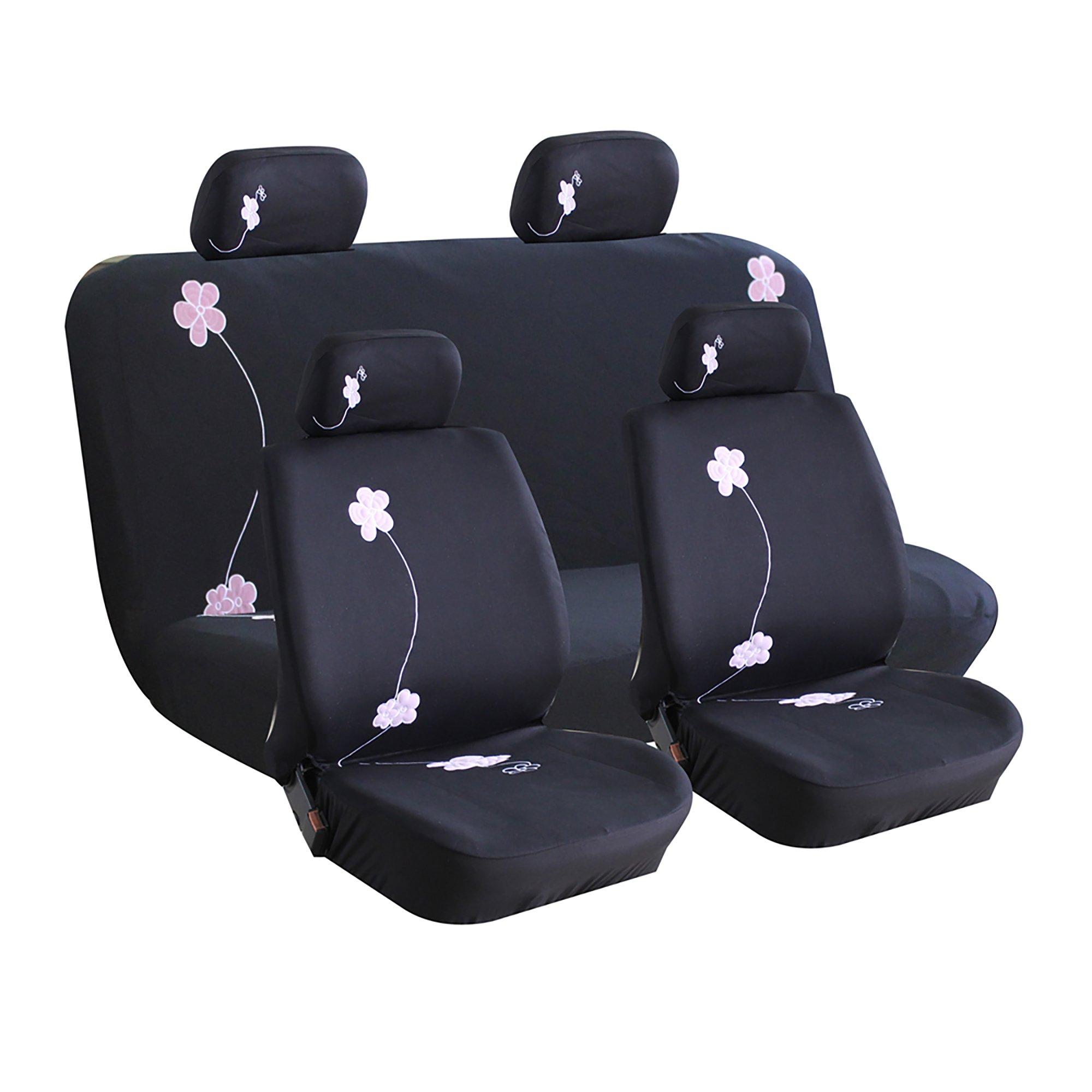 Black/Pink - Streetwize - Bloom Seat Cover Set