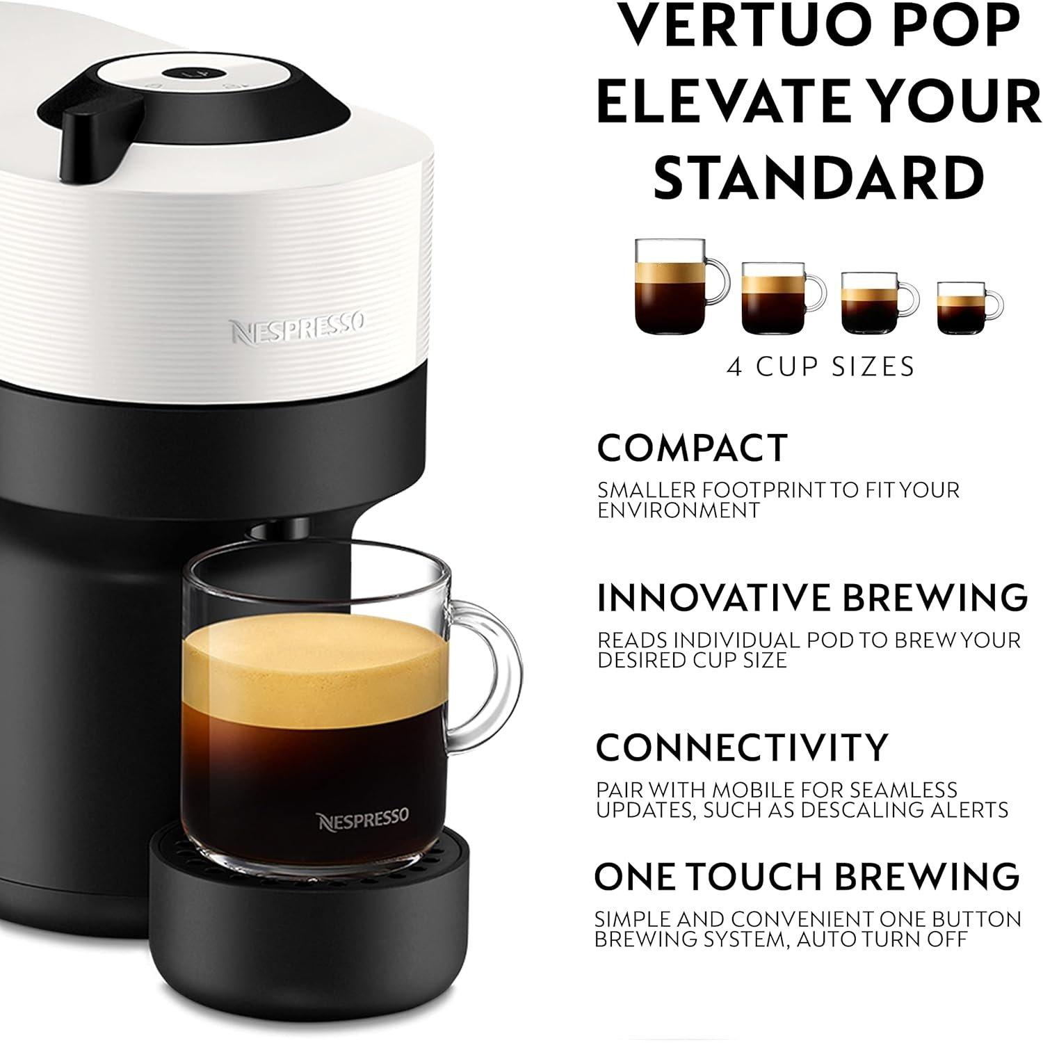 White - Nespresso - Nespresso Vertuo Pop Coffee Pod Machine By Krups - 2