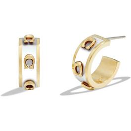 Coach Signature Enamel Hoop Earrings