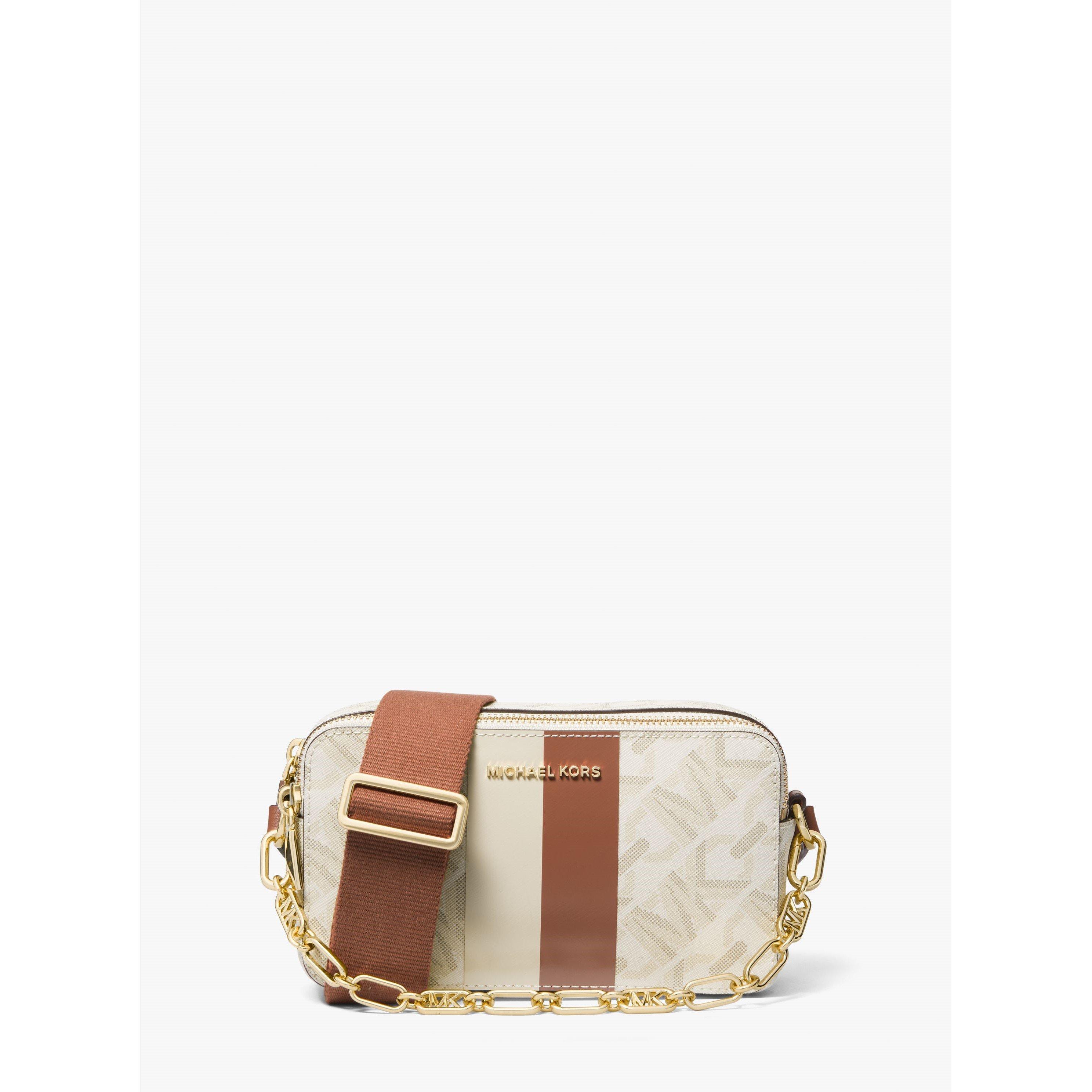 Michael kors crossbody white and tan deals