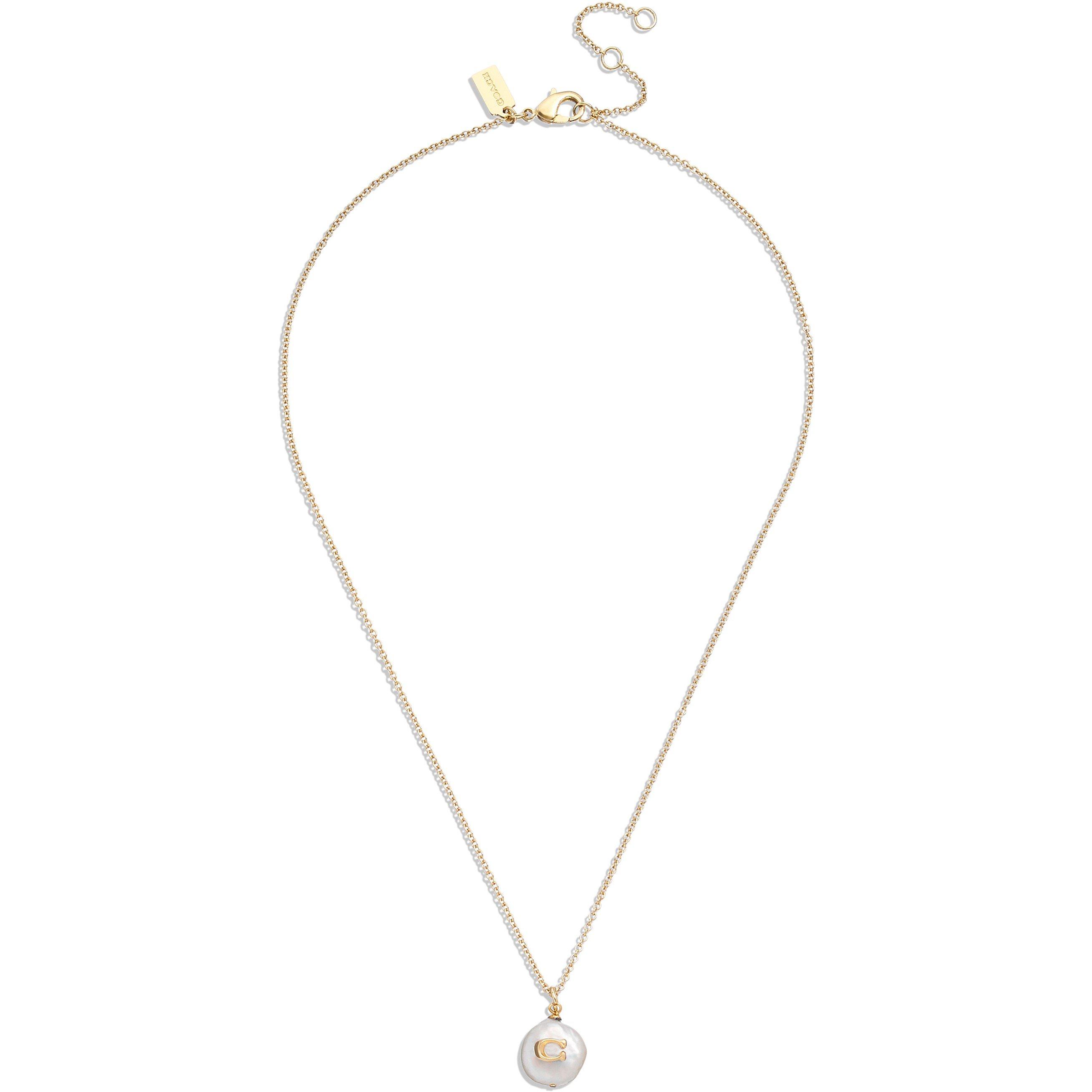 GOLD - Coach - COACH PEARL ROUND PENDANT NECKLACE - 2