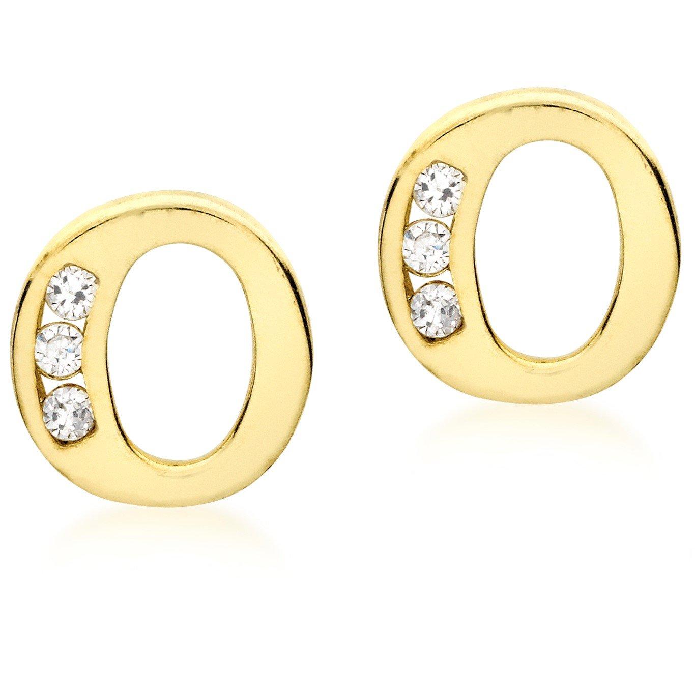 Yellow Gold - Be You - 9ct CZ Initial Stud Earrings - 15