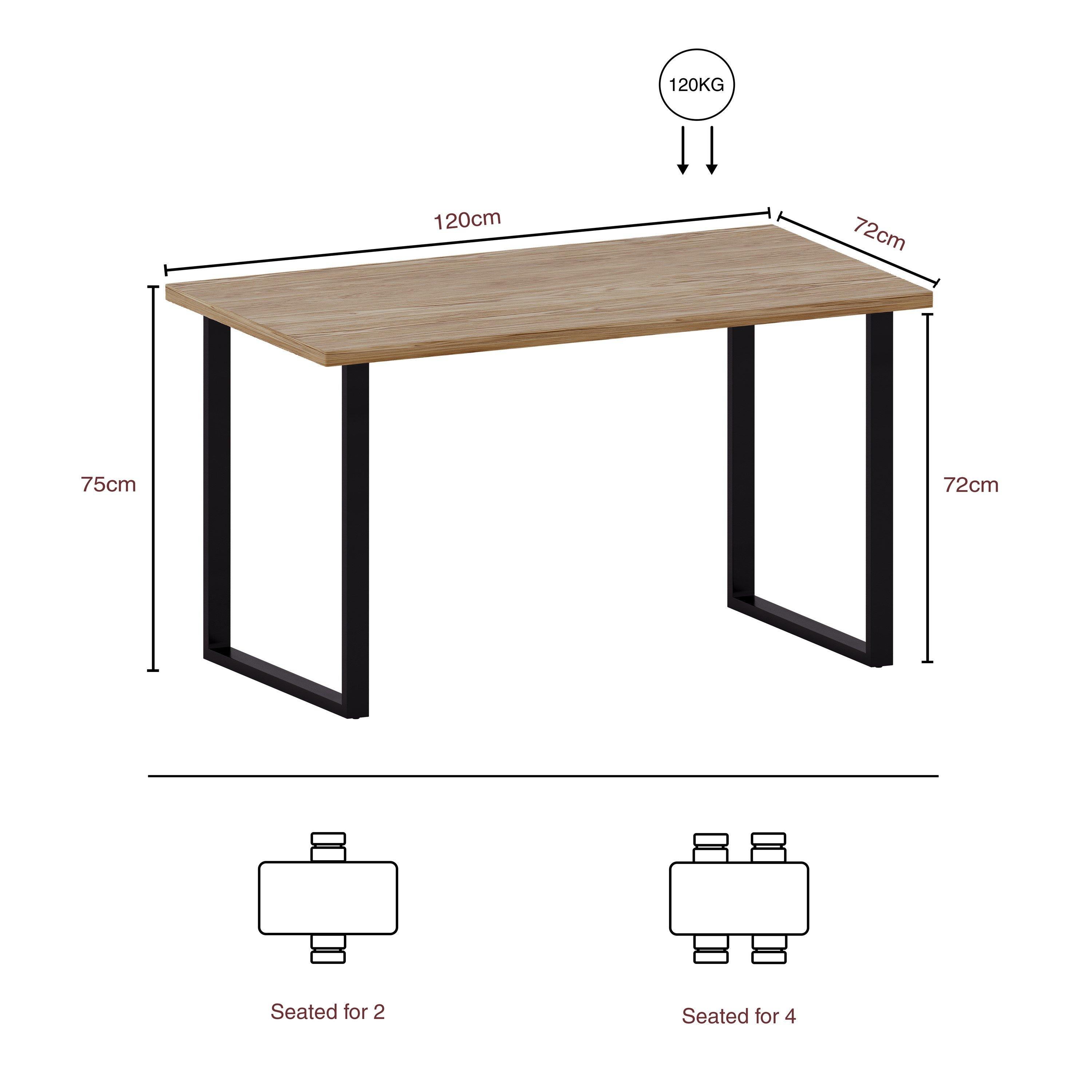 Oak - Lassic - 4 Seater Dining Table With U Shape Legs - 2
