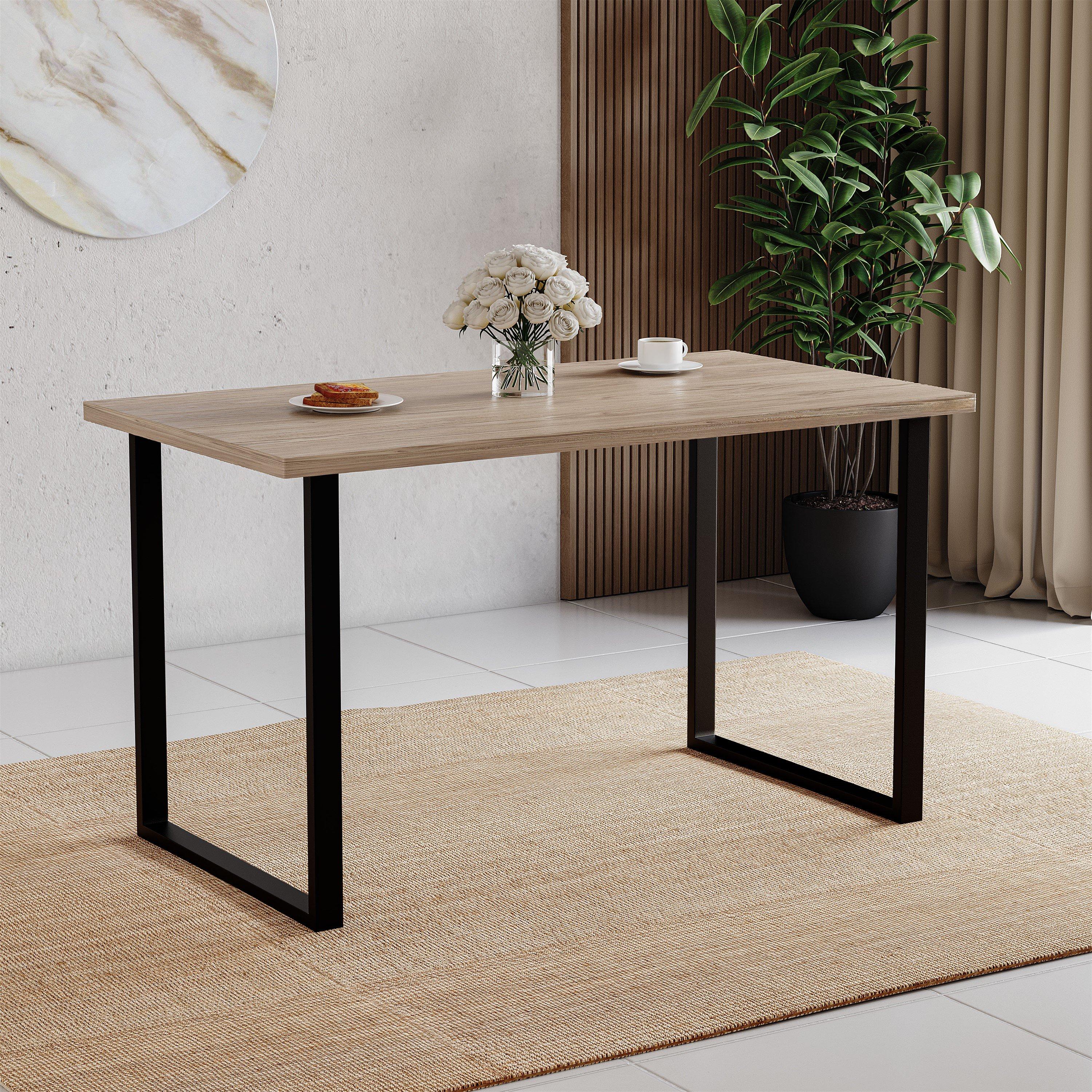 Oak - Lassic - 4 Seater Dining Table With U Shape Legs - 4