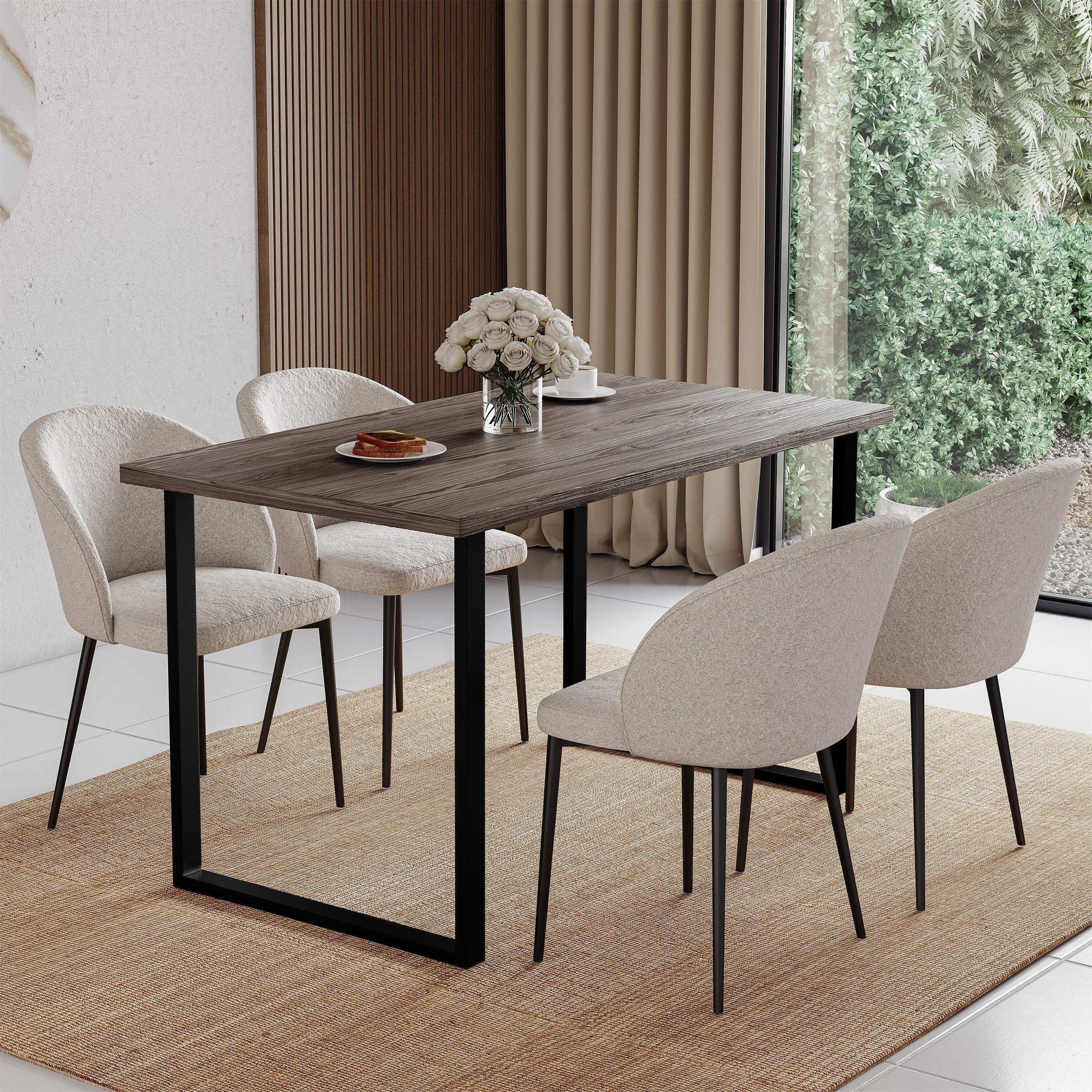 Lassic  4 Seater Dining Table With U Shape Legs - Walnut - 4 Seater