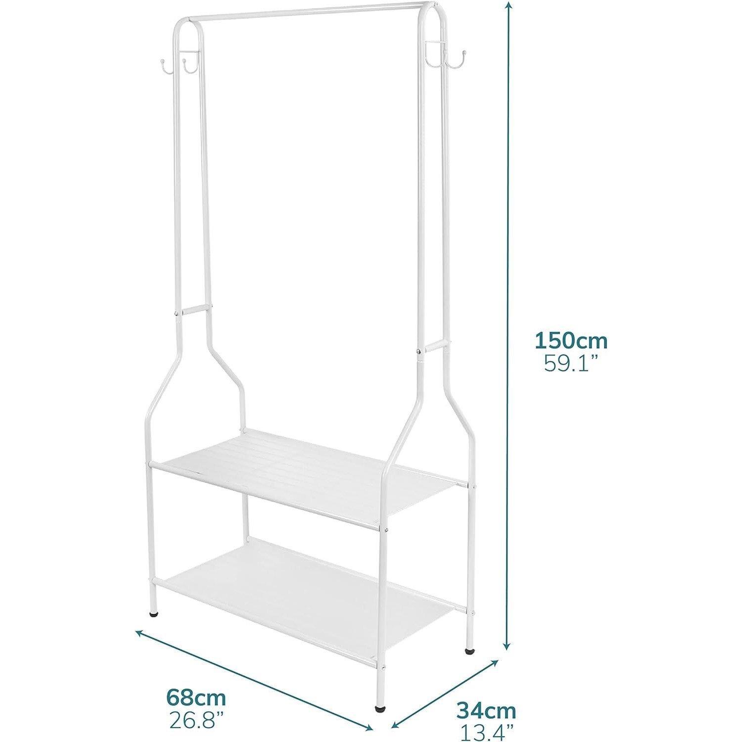 Black - House of Home - Clothes Stand Two Shelves in Black Powder Coat - 3