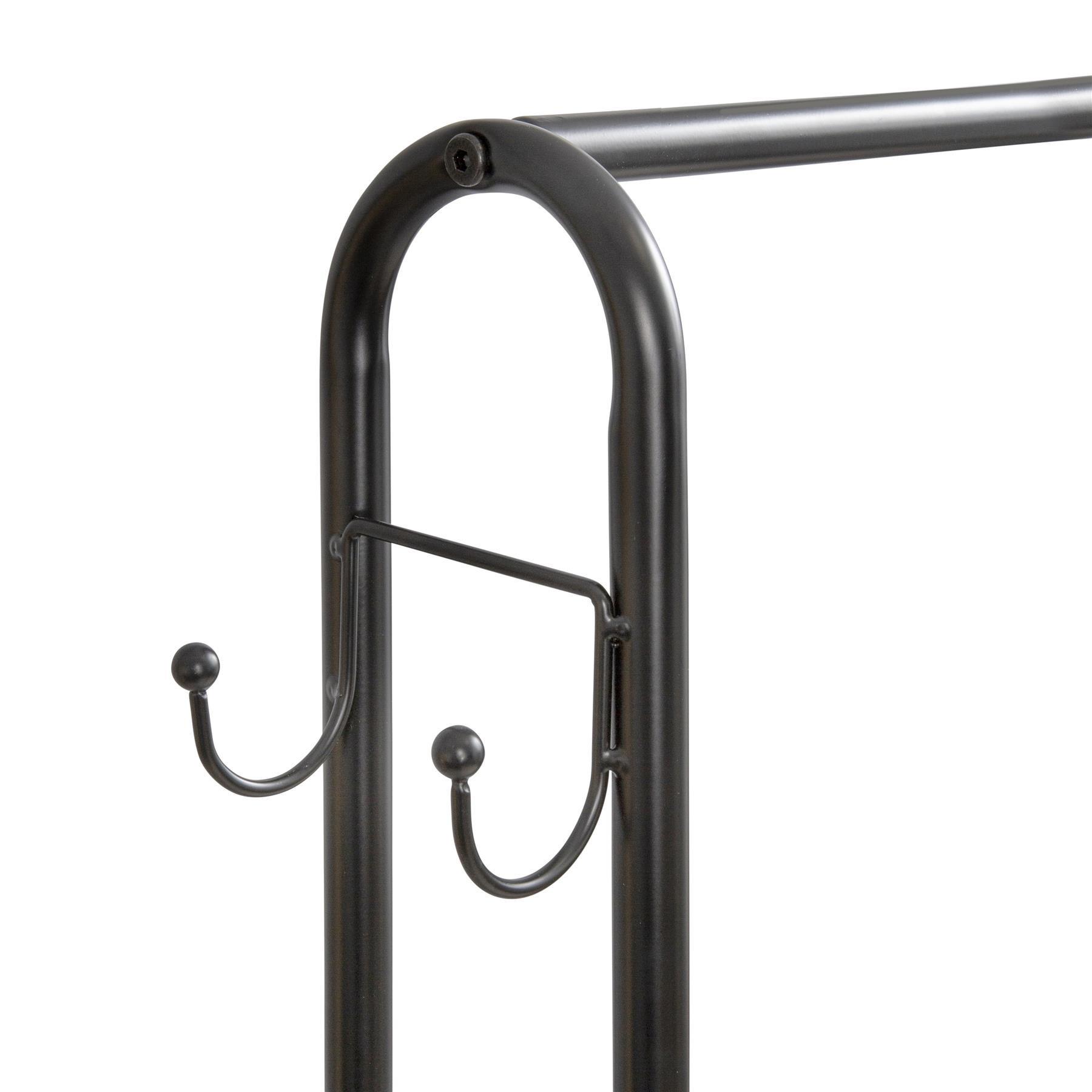 Black - House of Home - Clothes Stand Two Shelves in Black Powder Coat - 5
