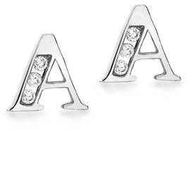 Be You 9ct White Gold CZ Initial Stud Earrings