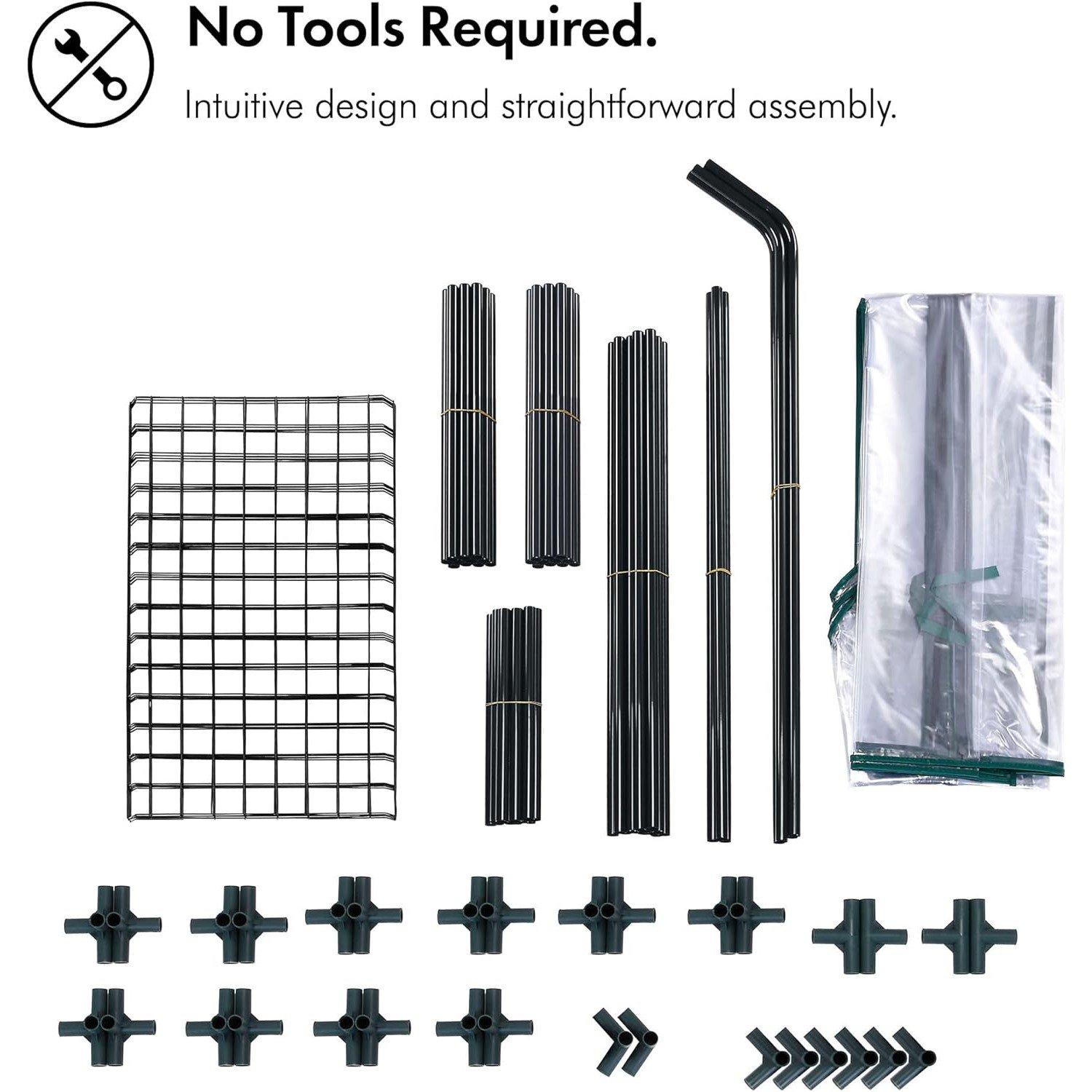 Clear - VonHaus - VonHaus Walk In Greenhouse – 6 Shelves - 5