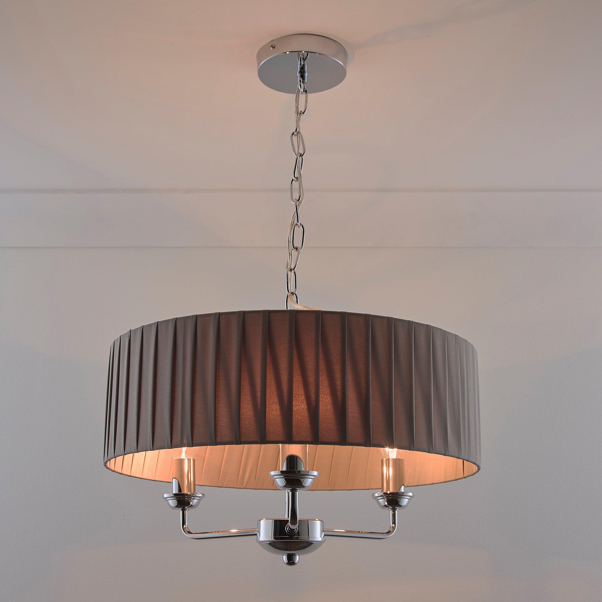 Grey - K Living - Giulia Chrome 3 Light Chandelier in Three Colours - 2