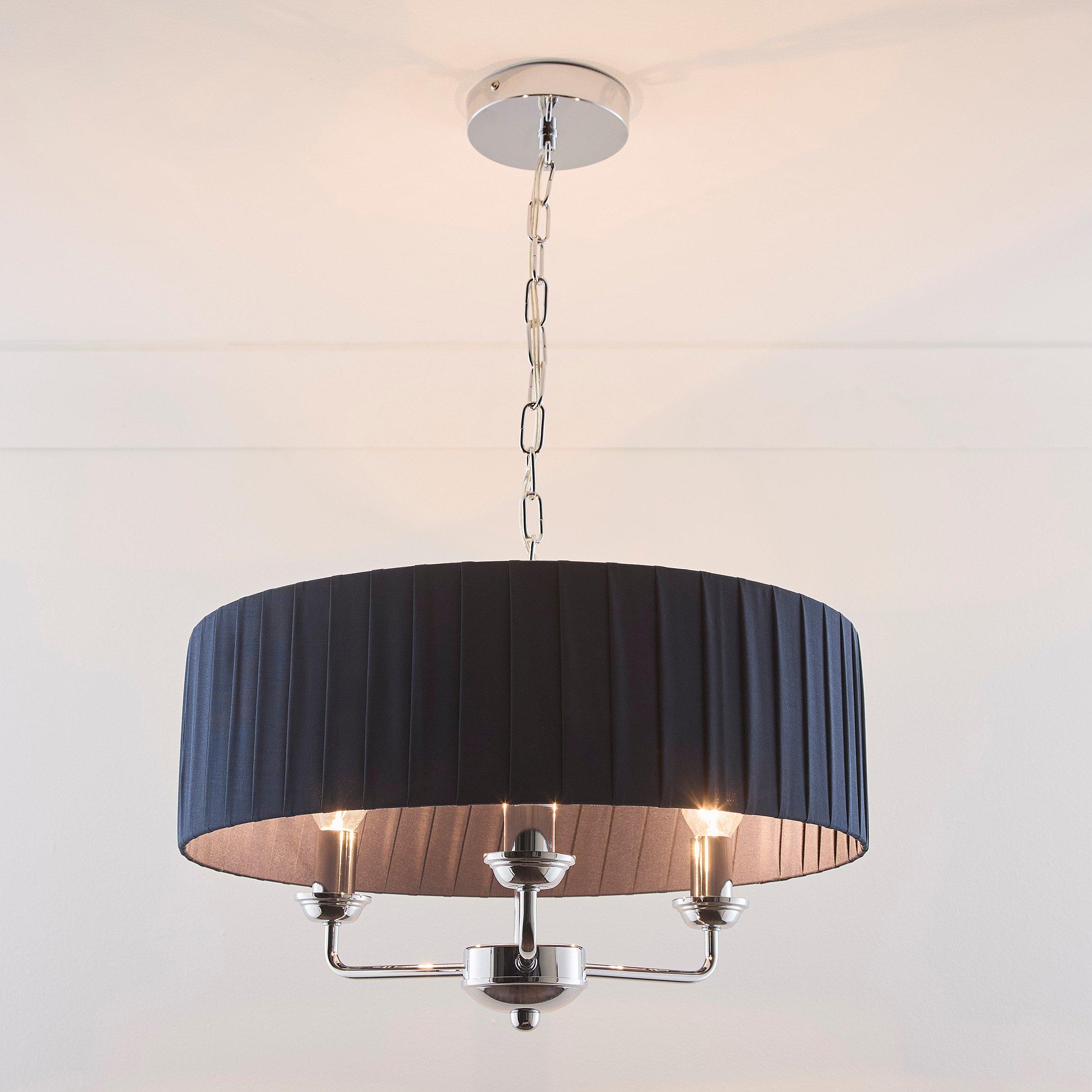 Navy - K Living - Giulia Chrome 3 Light Chandelier in Three Colours - 2