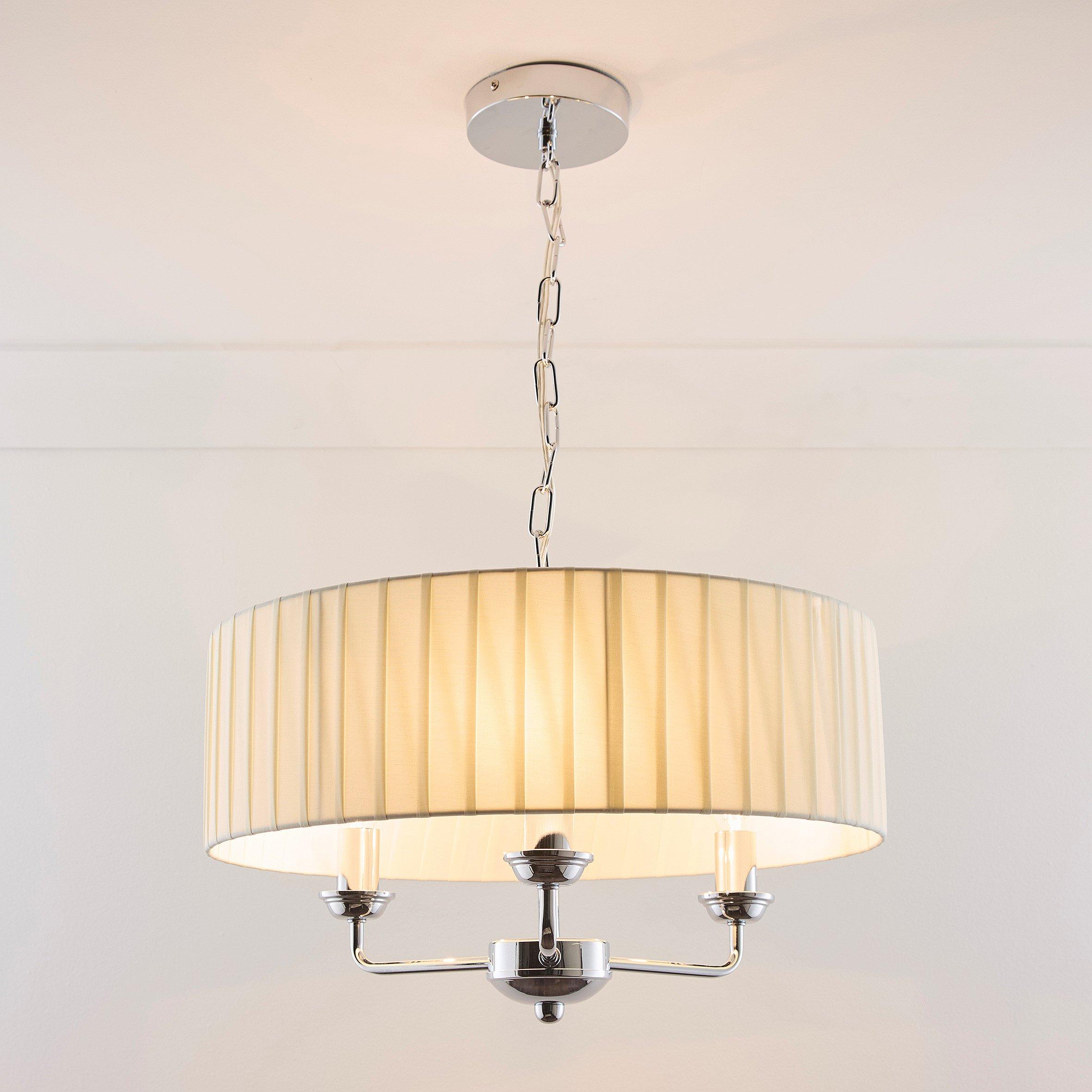 Cream - K Living - Giulia Chrome 3 Light Chandelier in Three Colours - 2