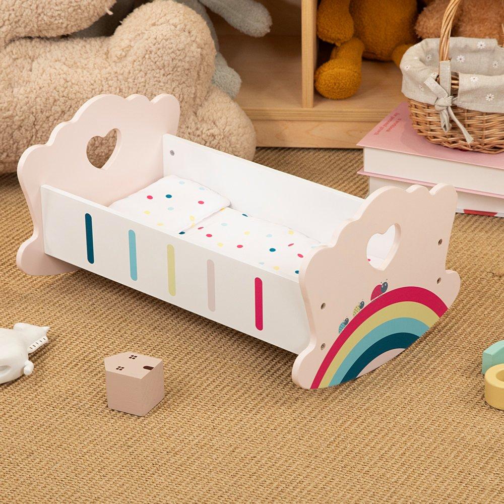 Pink - Tooky Toy - Wooden Doll Cradle - 2