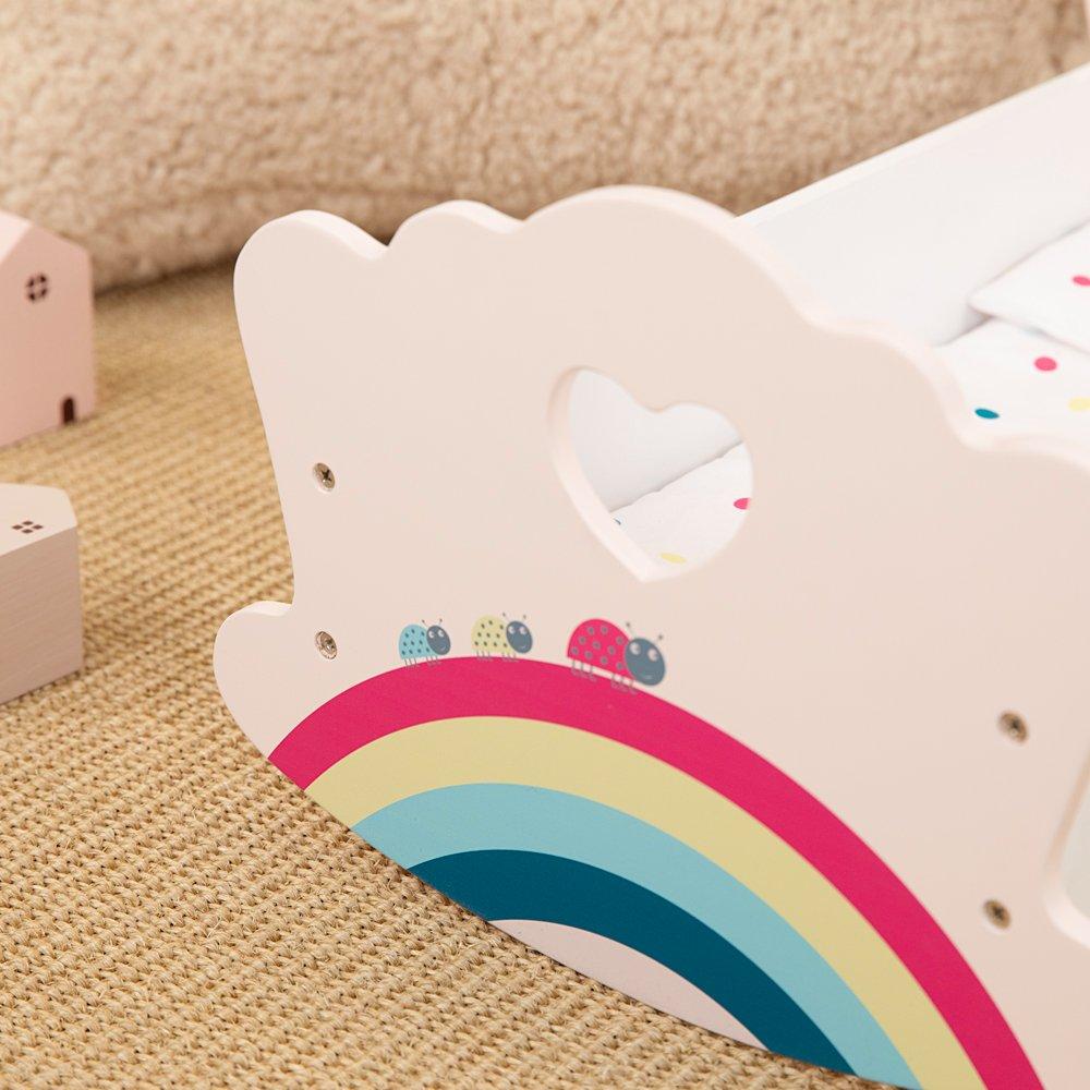 Pink - Tooky Toy - Wooden Doll Cradle - 4