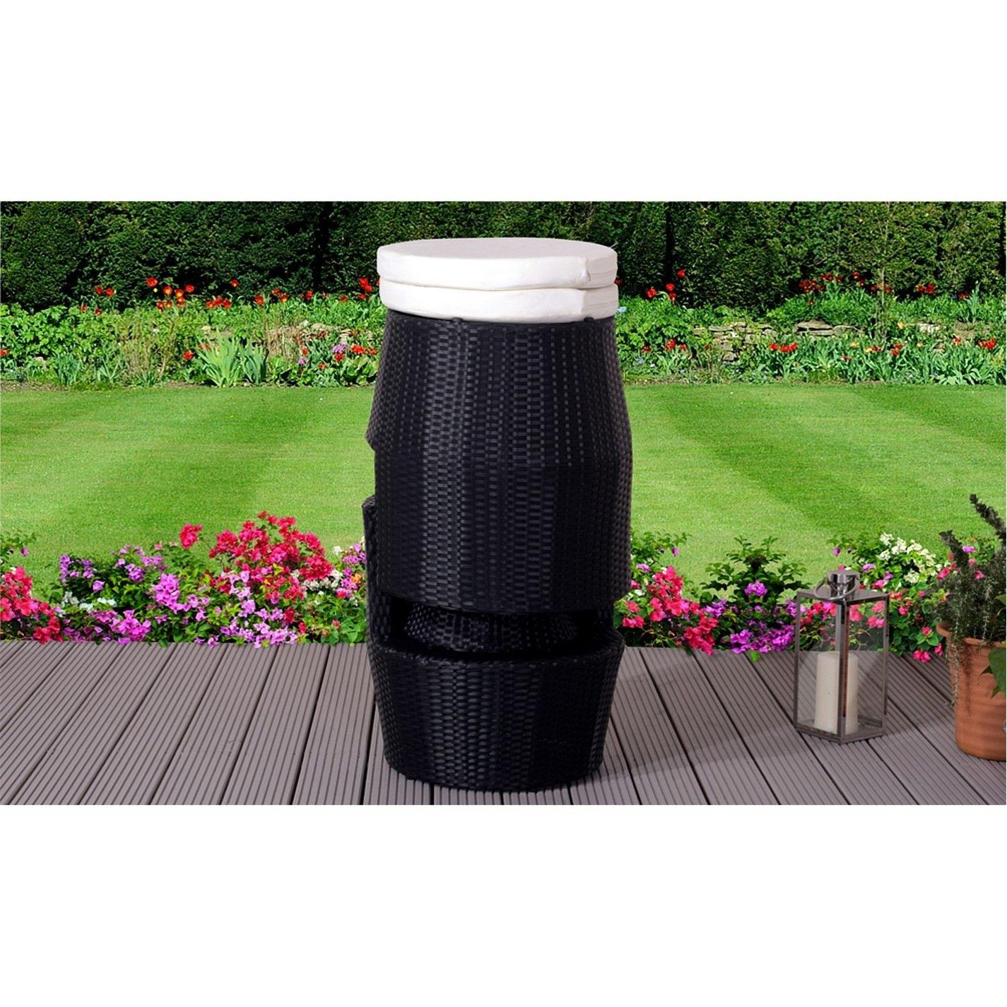 Black - Comfy Living - 3 Piece Rattan Stackable Bistro Set - 2