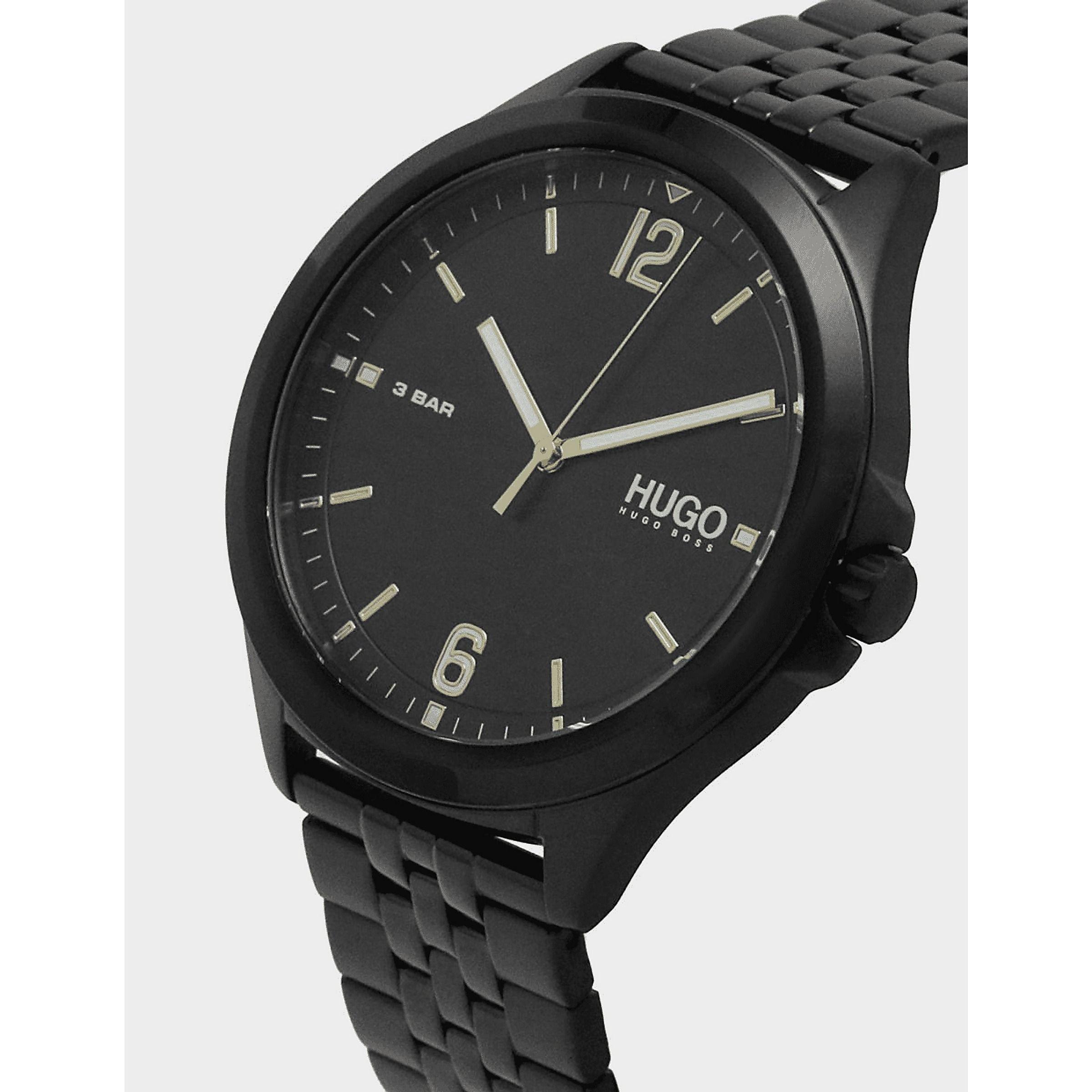 Black Silver - Hugo - Men's Bracelet Strap Watch - 4