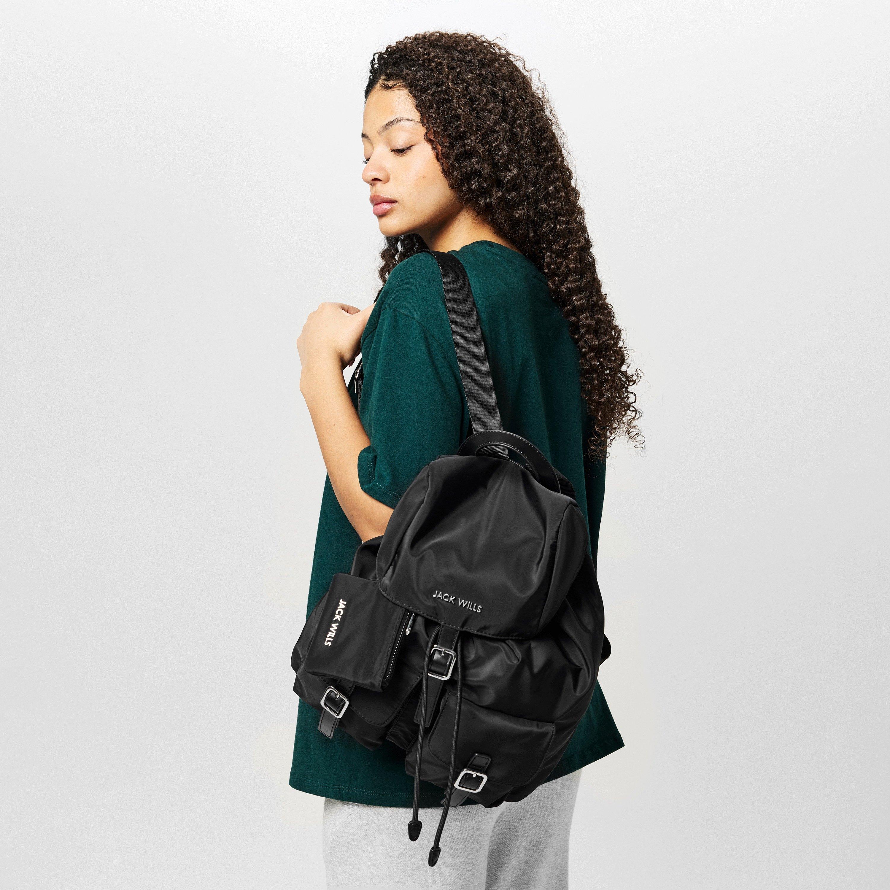 Leather Drawstring Drawstring Buckle Backpack Tote Bag Jack Wills