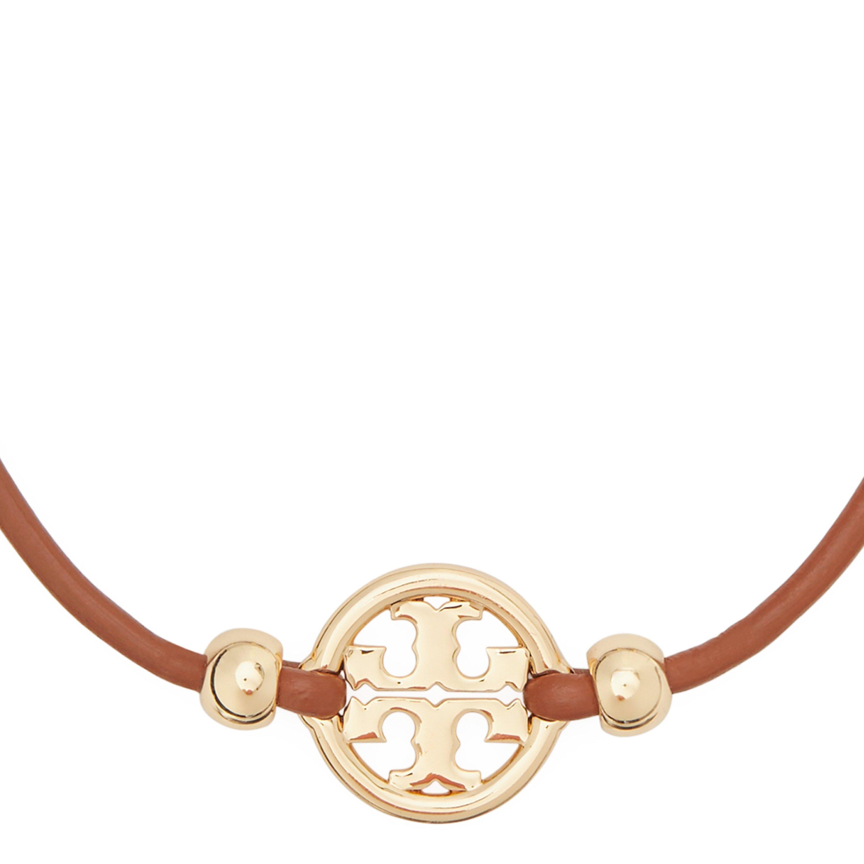 ToryGold/Cuoio - Tory Burch - Women's Miller Slider Adjustable Leather Bracelet - 2