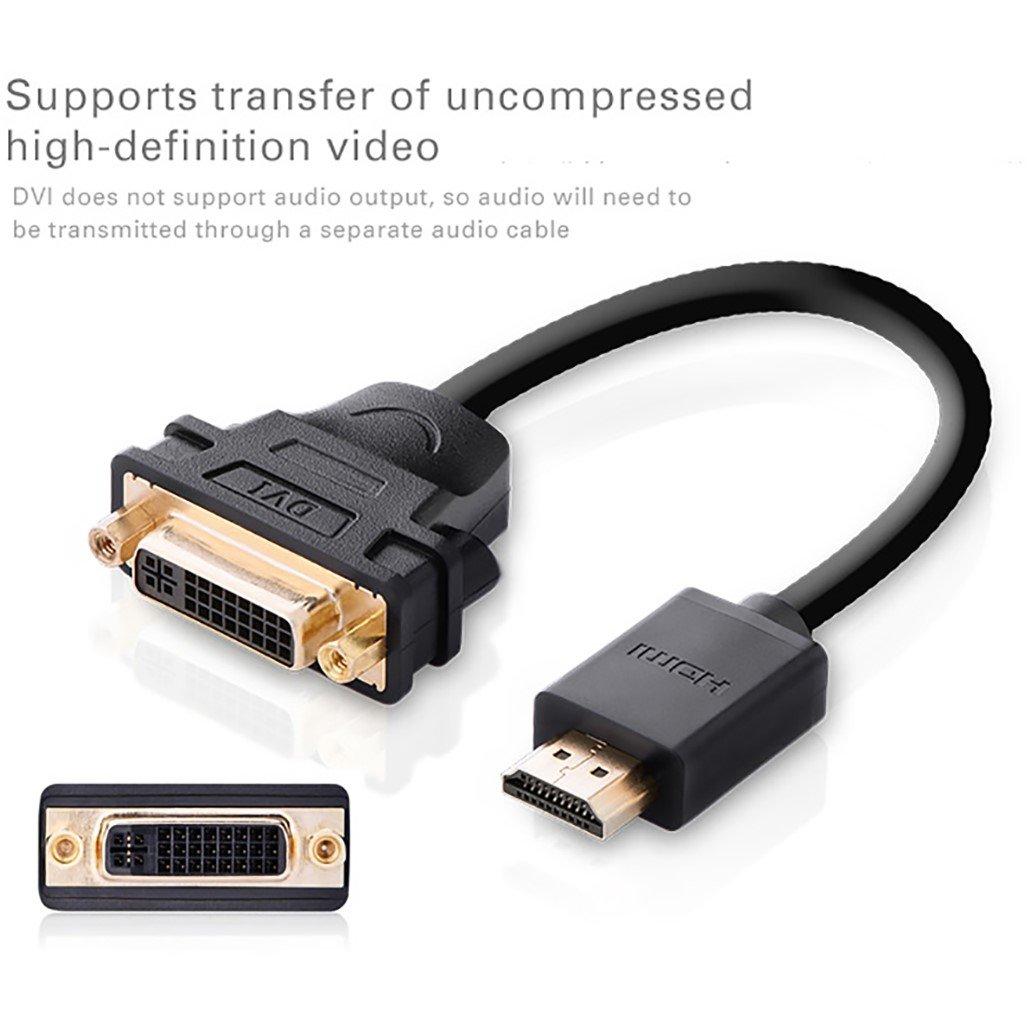 Black - UGREEN - HDMI to DVI-I 24+5 Adapter - 20cm - 5