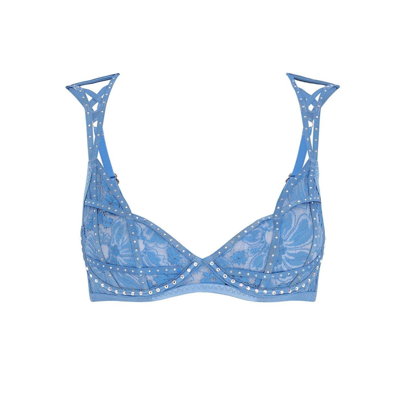 Blue - Agent Provocateur - DIANAH Plunge Underwired Bra - 4