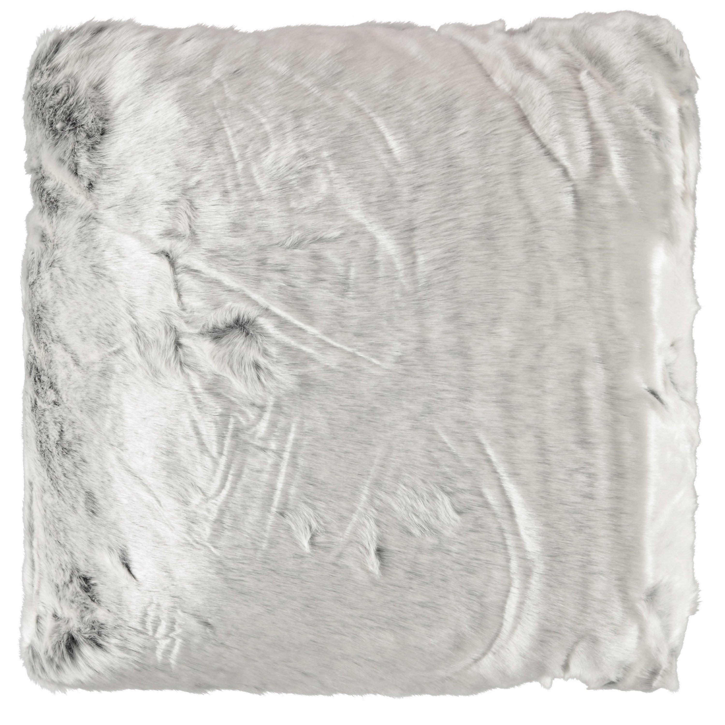 Grey - Linea - Faux Fur Cushion