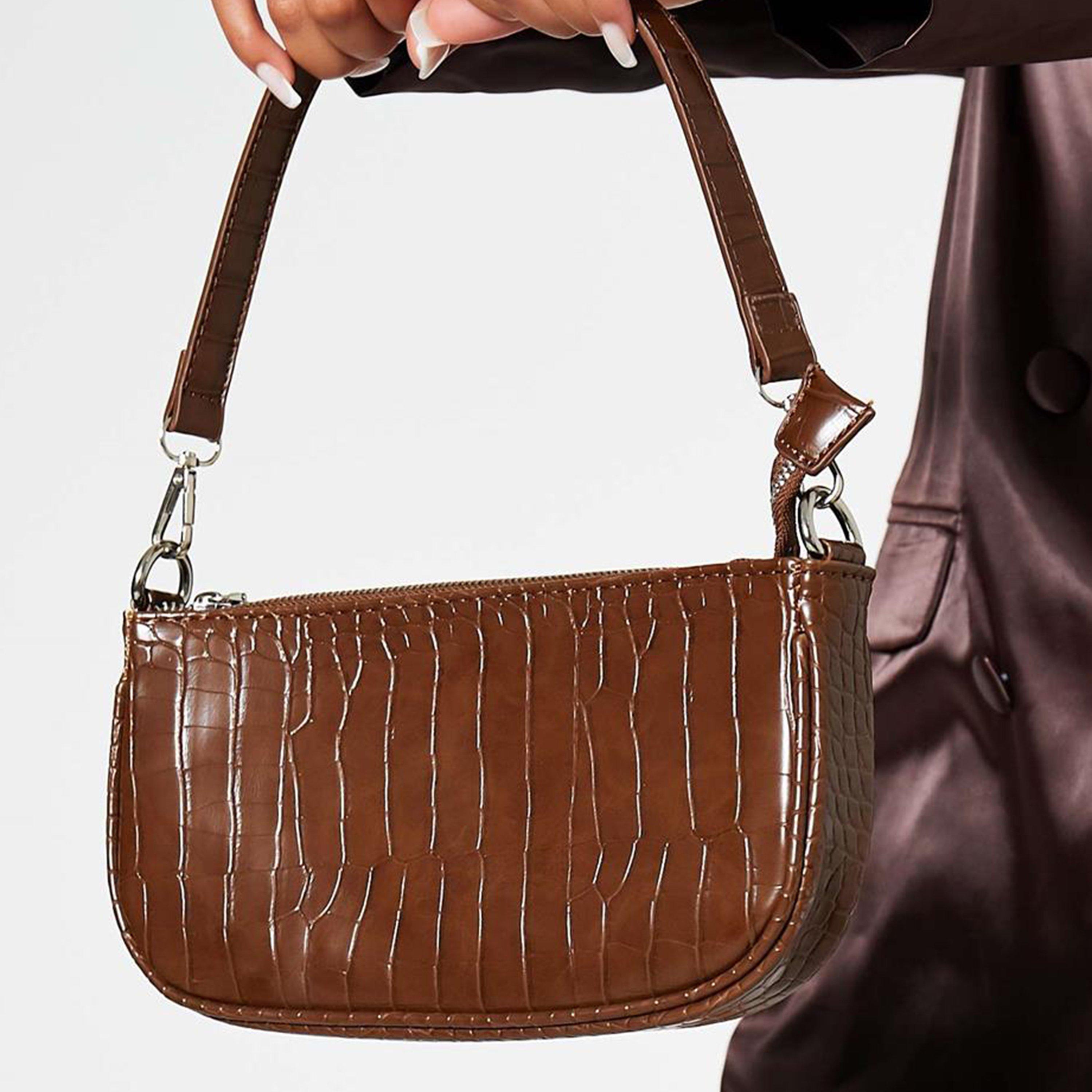 Brown - I Saw It First - ISAWITFIRST Croc Shoulder Bag - 3