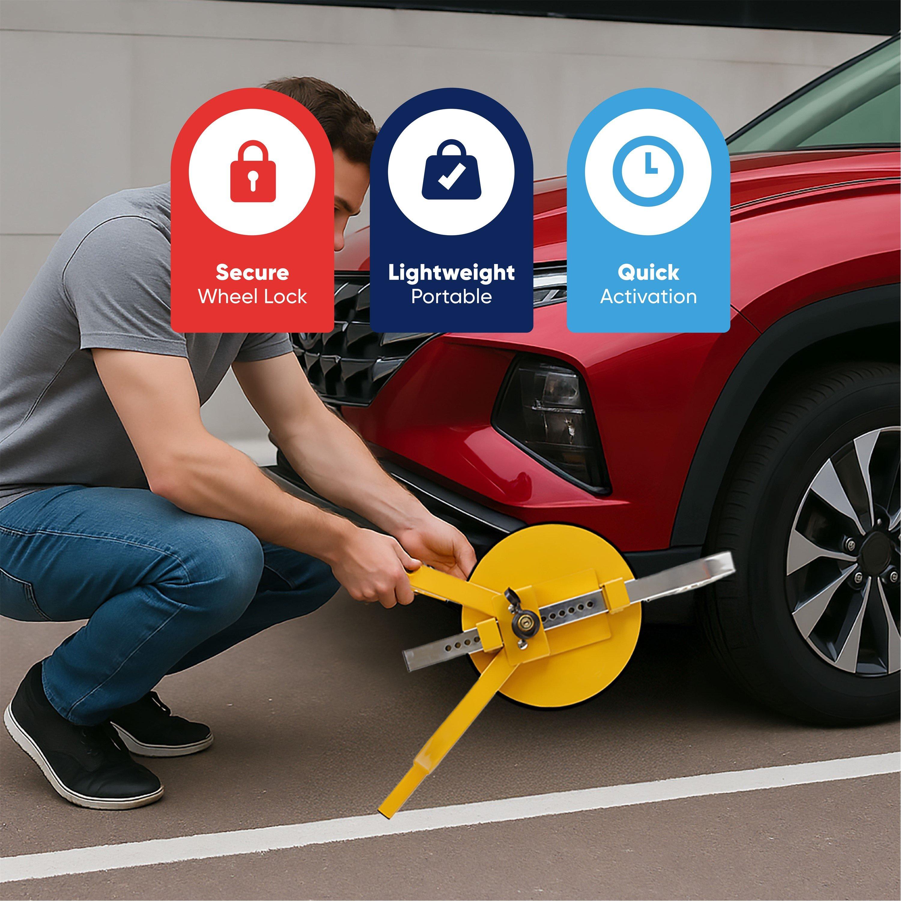 Yellow - Streetwize - Full Face Wheel Clamp - 4