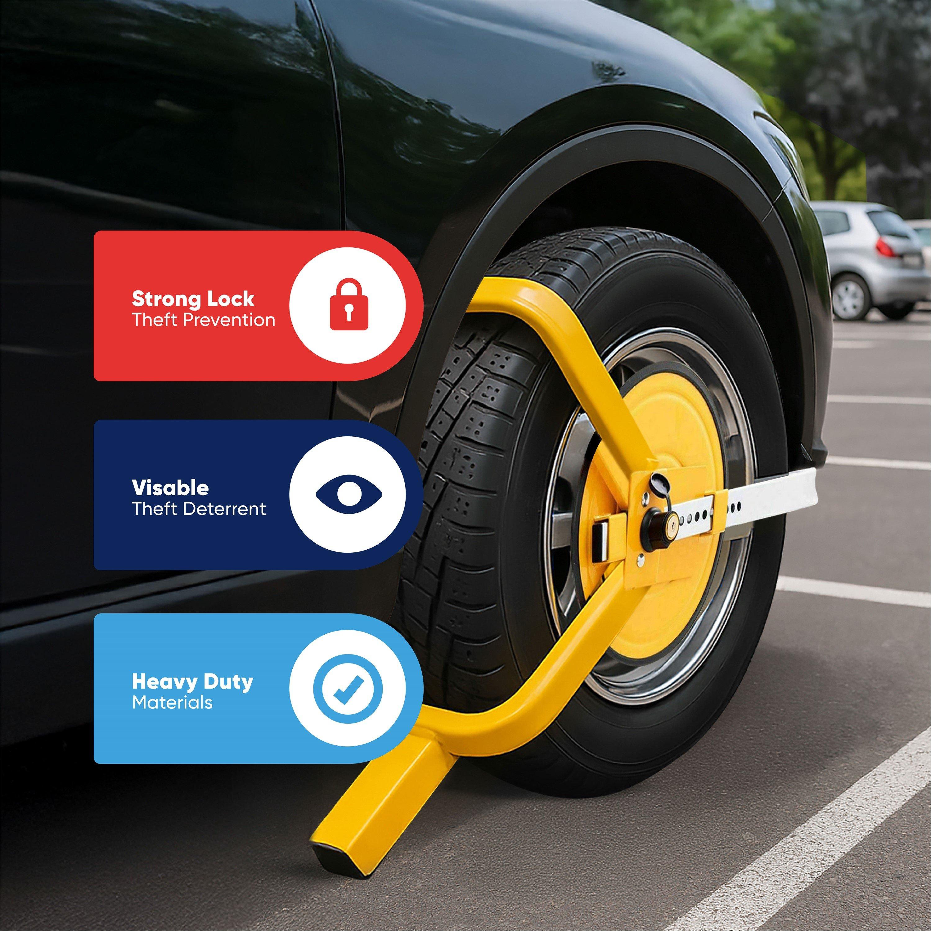 Yellow - Streetwize - Full Face Wheel Clamp - 7