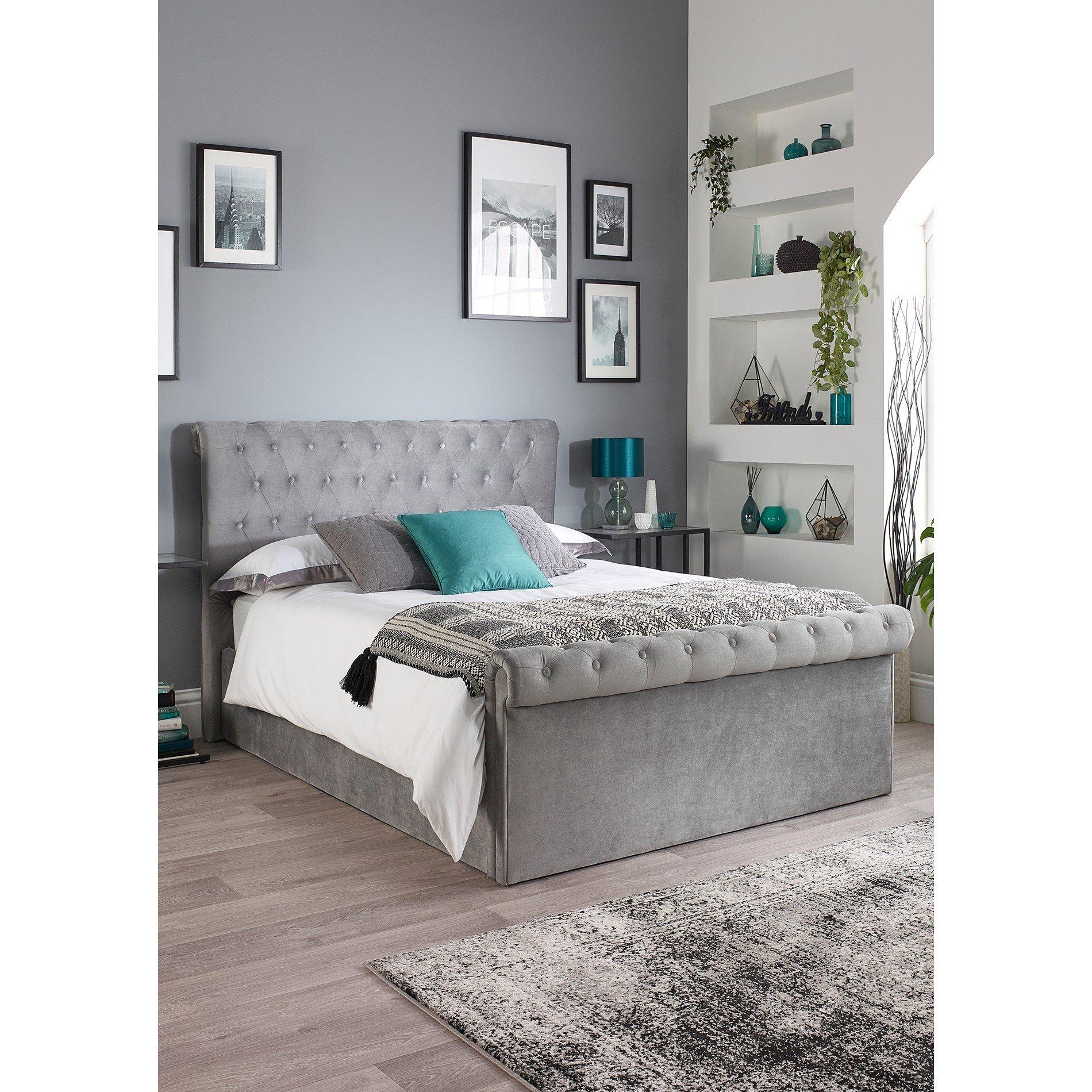 Grey - Aspire - Chesterfield Ottoman Bed - 1