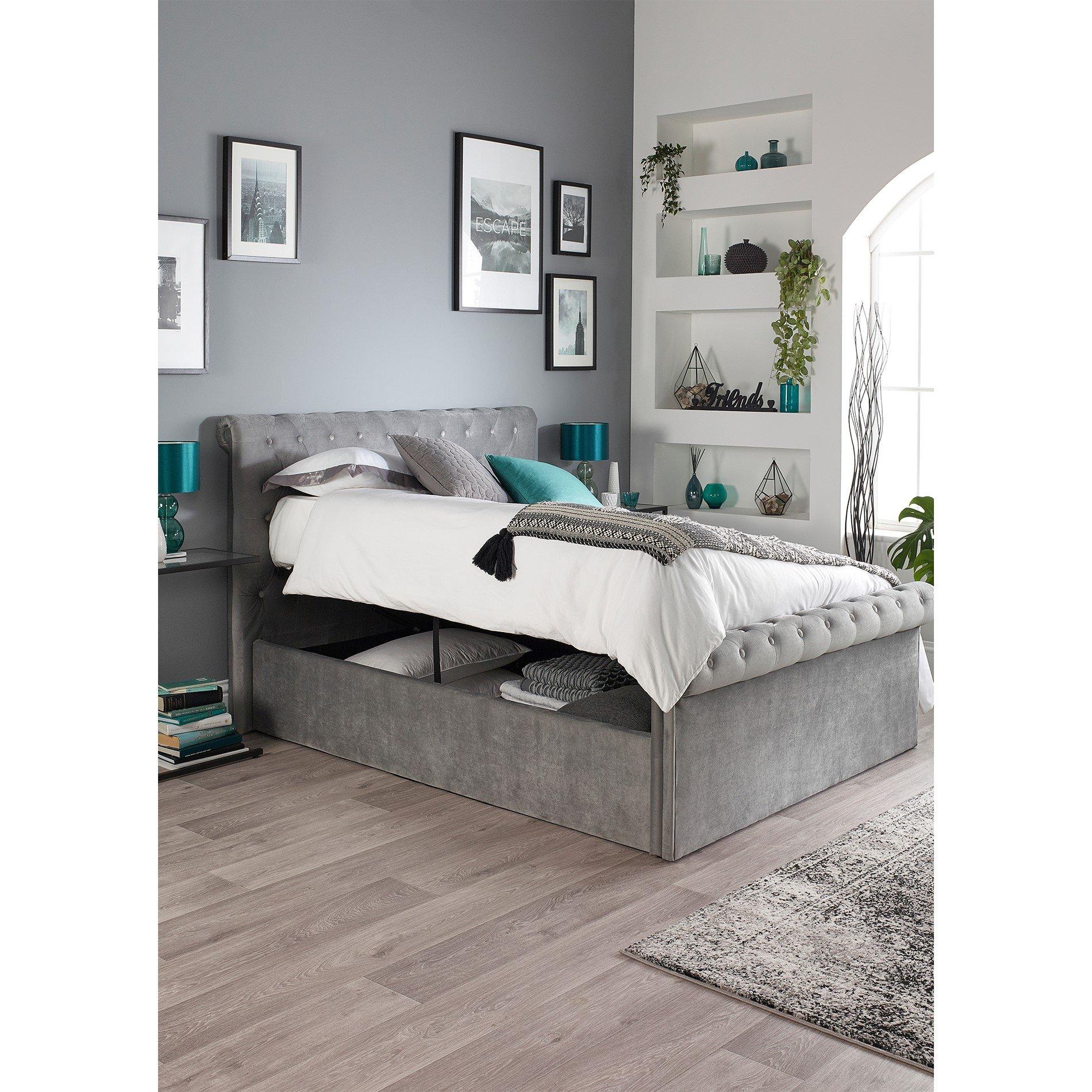 Grey - Aspire - Chesterfield Ottoman Bed - 4