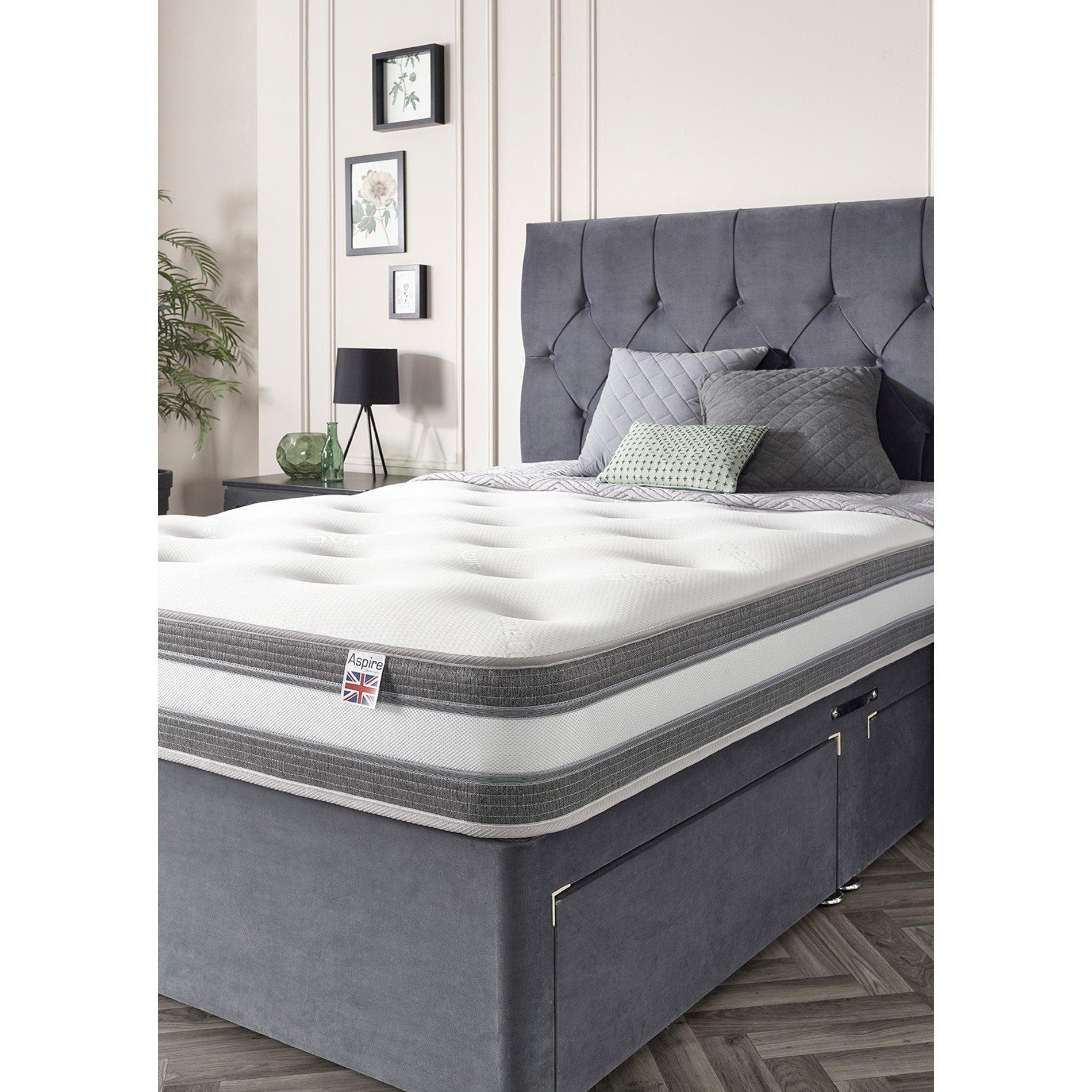 Aspire  Cashmere 1000 Pocket Tufted Mattress - White - King