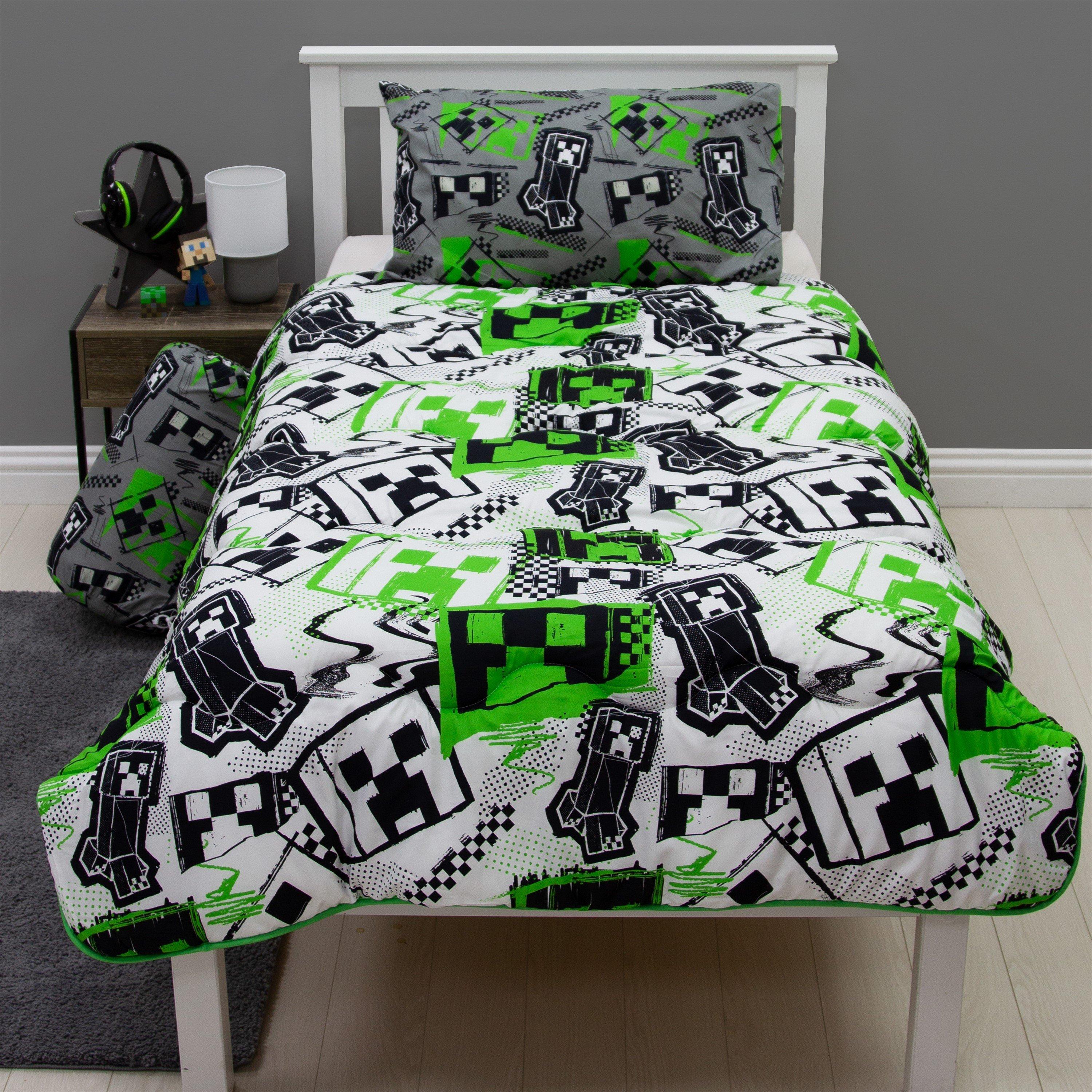 Green - Minecraft - 10.5 Tog Single Coverless Duvet - 1