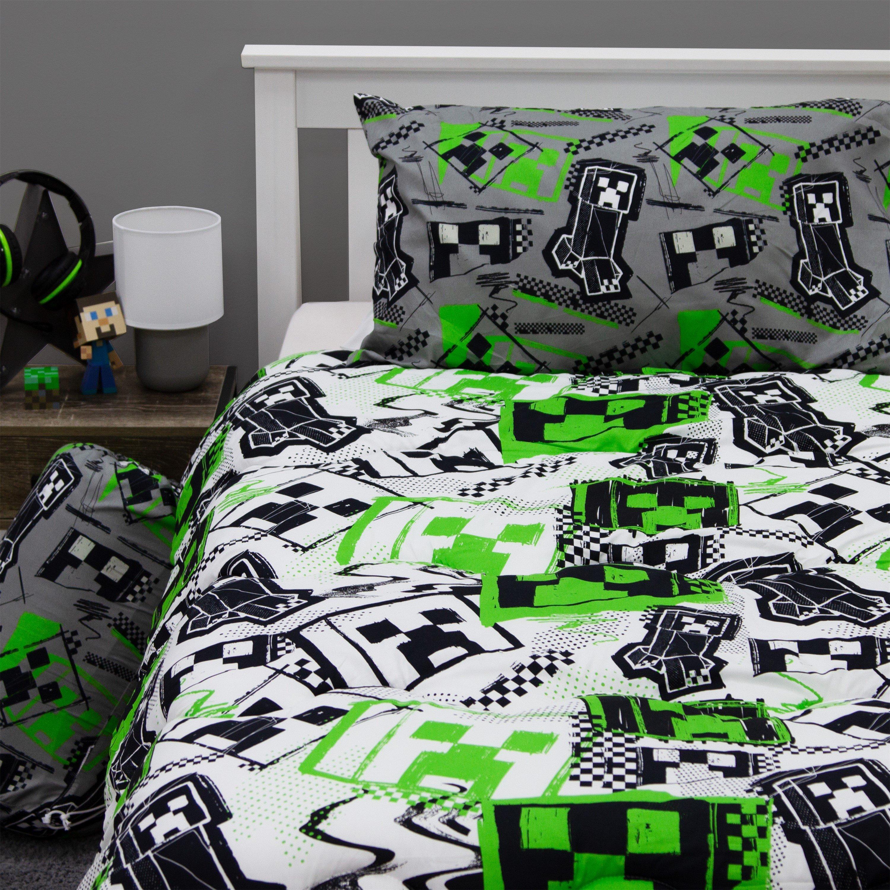 Green - Minecraft - 10.5 Tog Single Coverless Duvet - 3