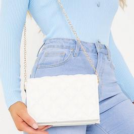 I Saw It First ISAWITFIRST Padded Quilted Mini Cross Body Bag With Chain