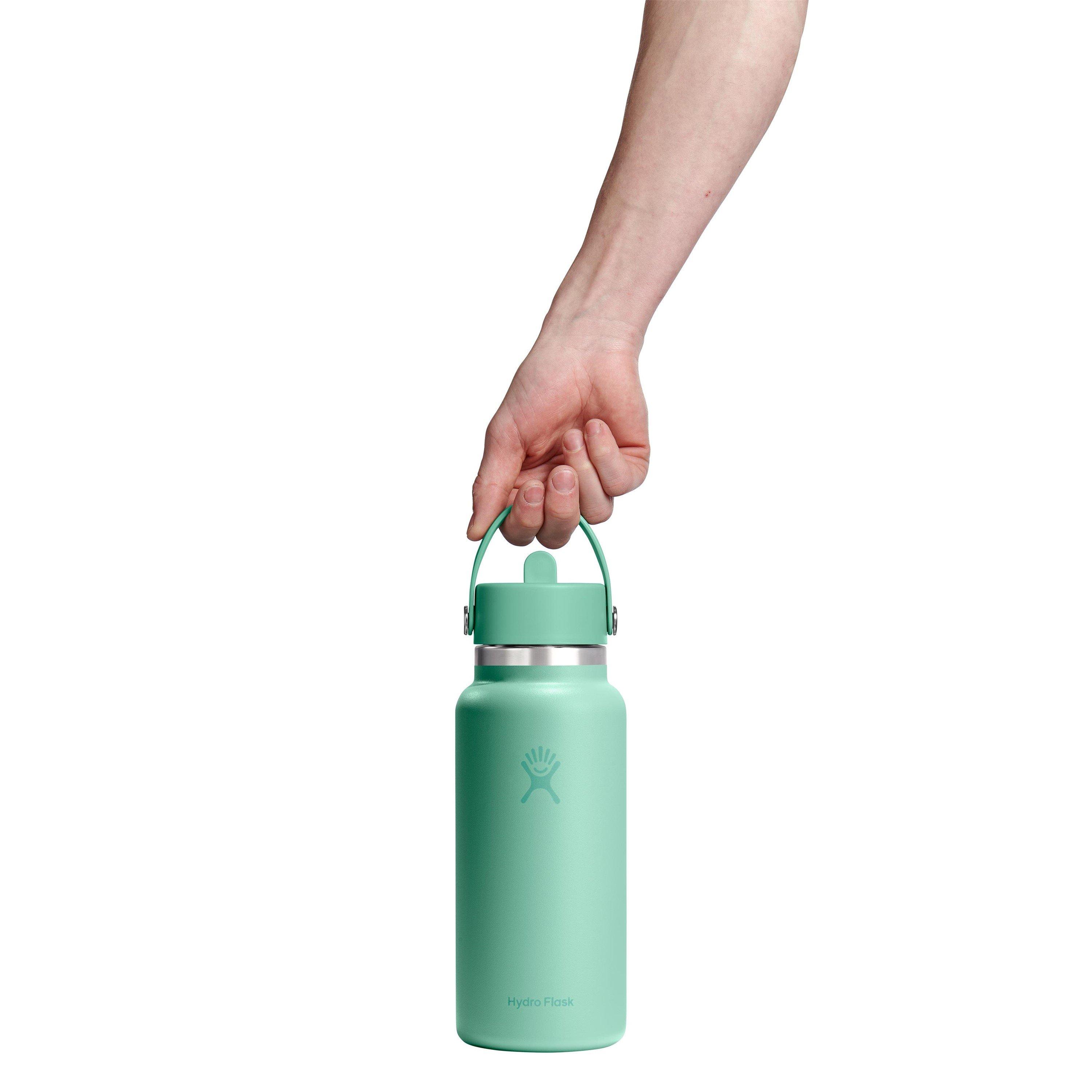 Mermaid Green - Hydro Flask - Wide Mouth Water Bottle 946 ml (32 oz) with Flex Straw Cap - 3