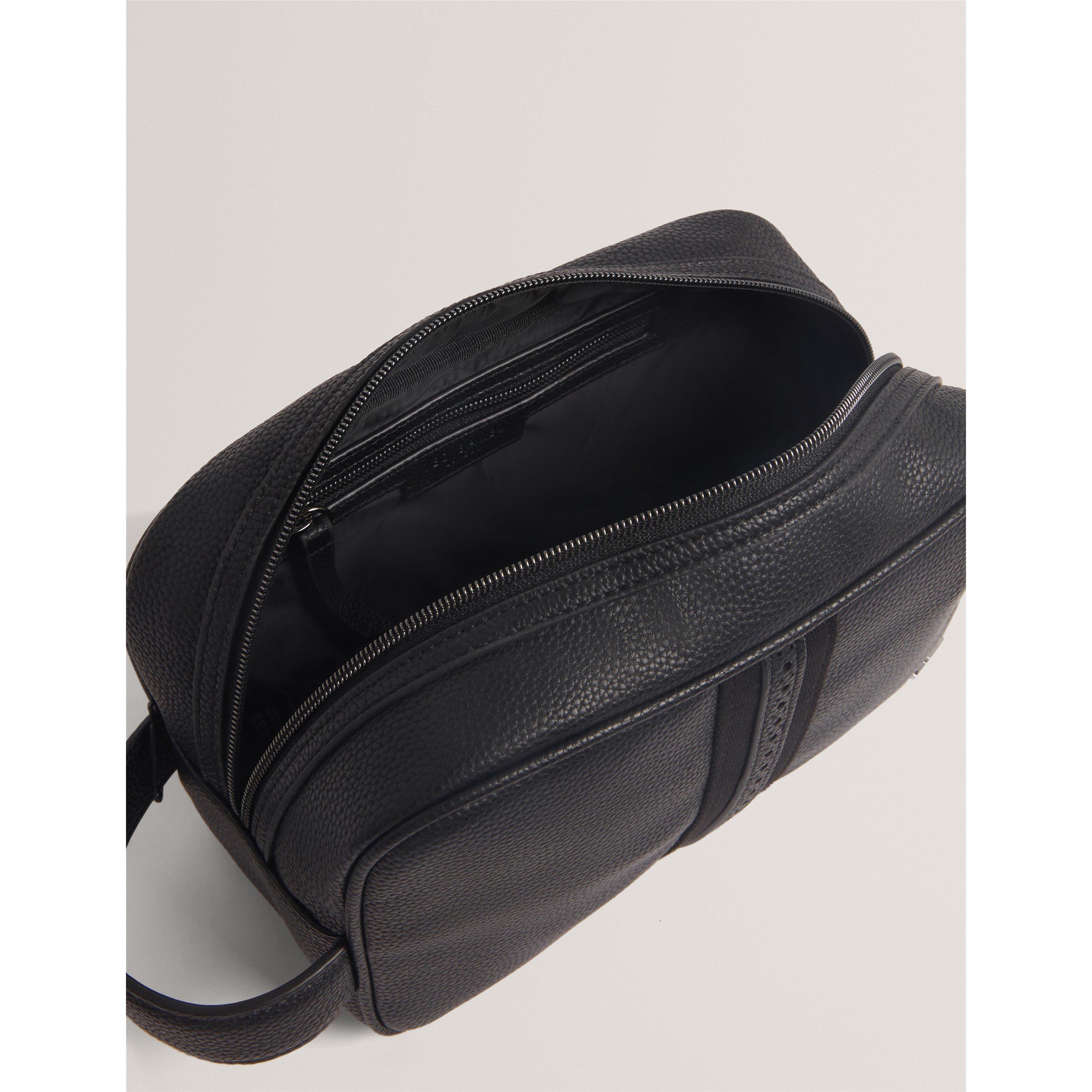 Black - Ted Baker - Men's Faux Leather Wash Bag - 4