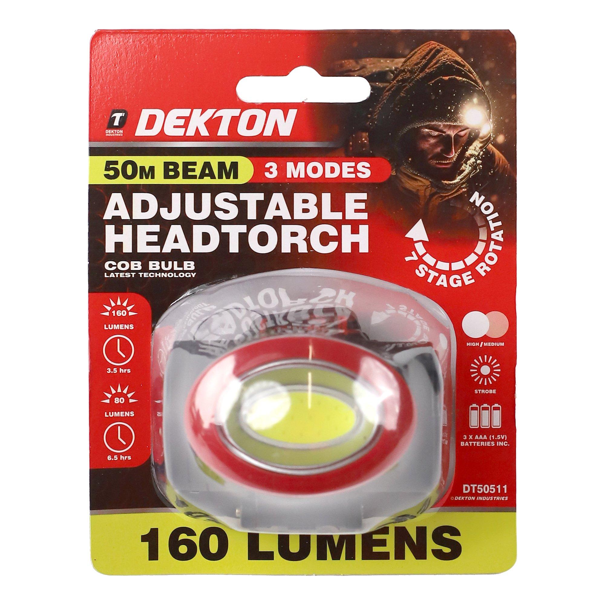 Red & Black - Dekton - Dekton COB LED Adjustable Head Torch - 2