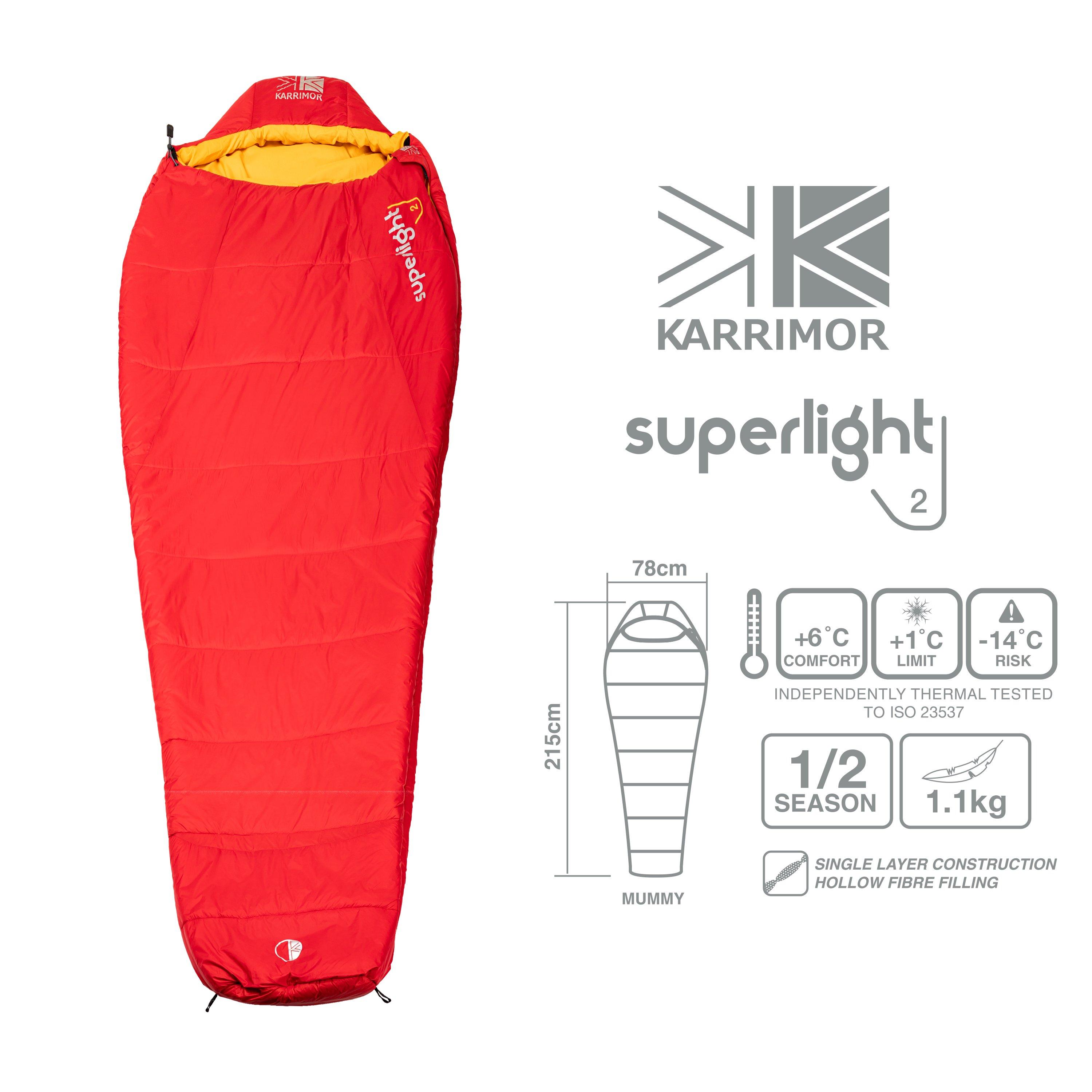 Red/Yellow - Karrimor - Superlight 2 Sleeping Bag - 2