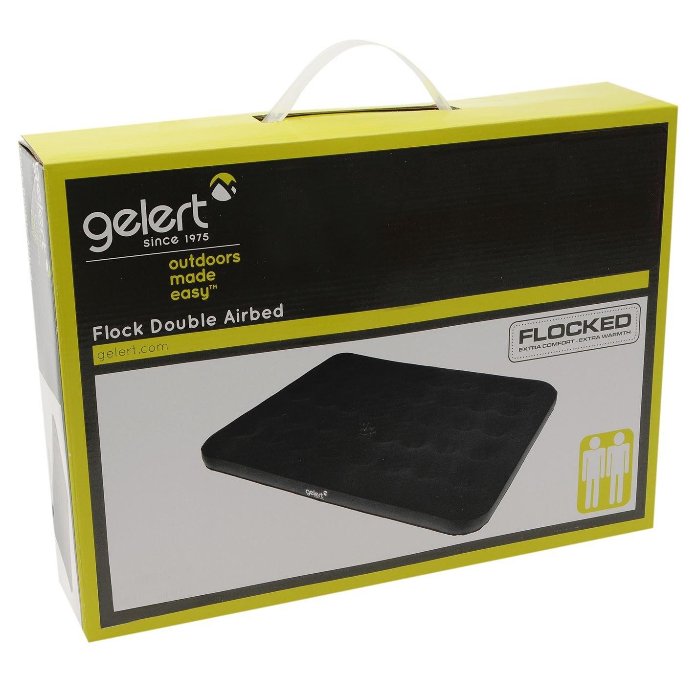 Black - Gelert - Flocked Double Airbed - 2