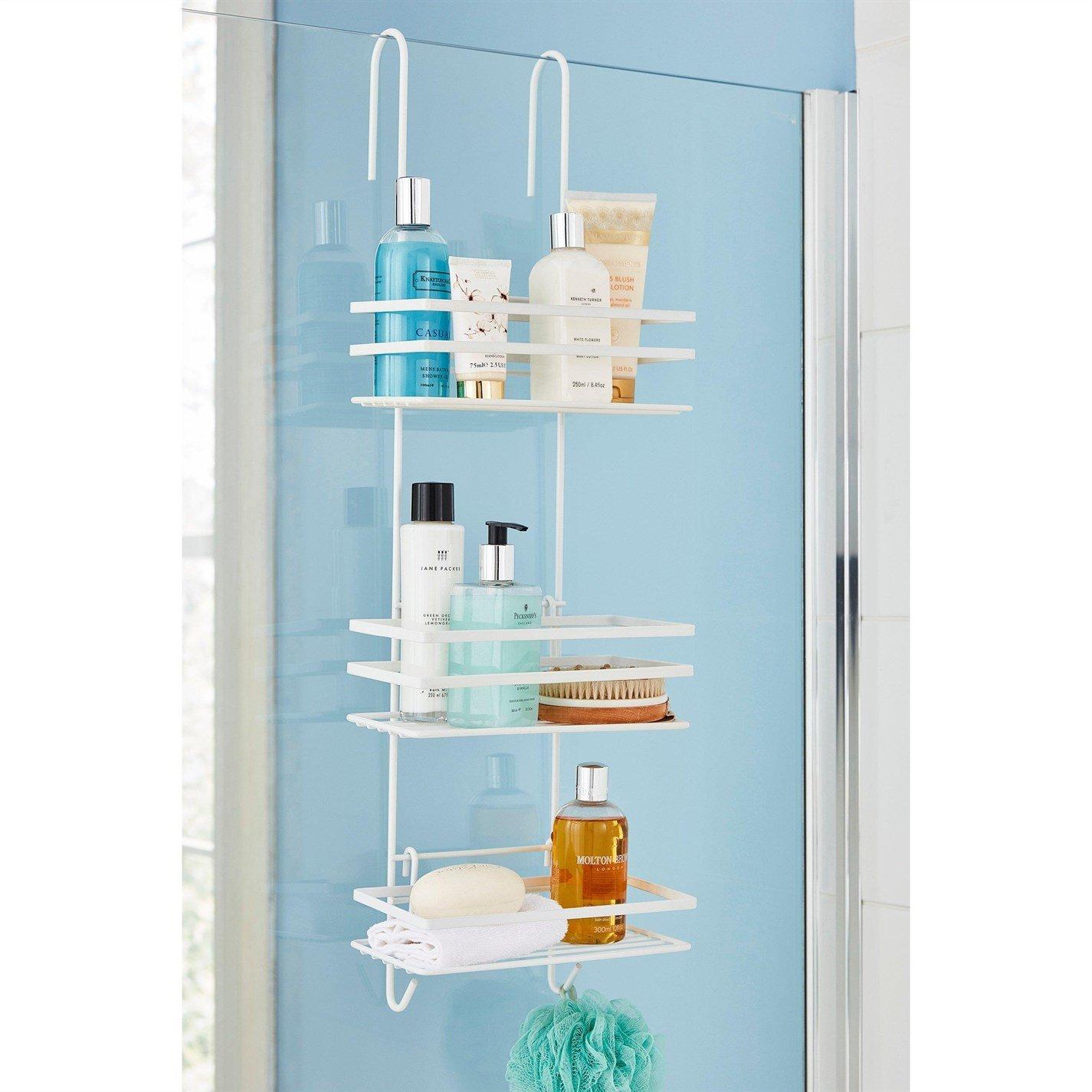 White - Homelife - 3 Tier Non Rust Hanging Shower Caddy Bathroom - 1