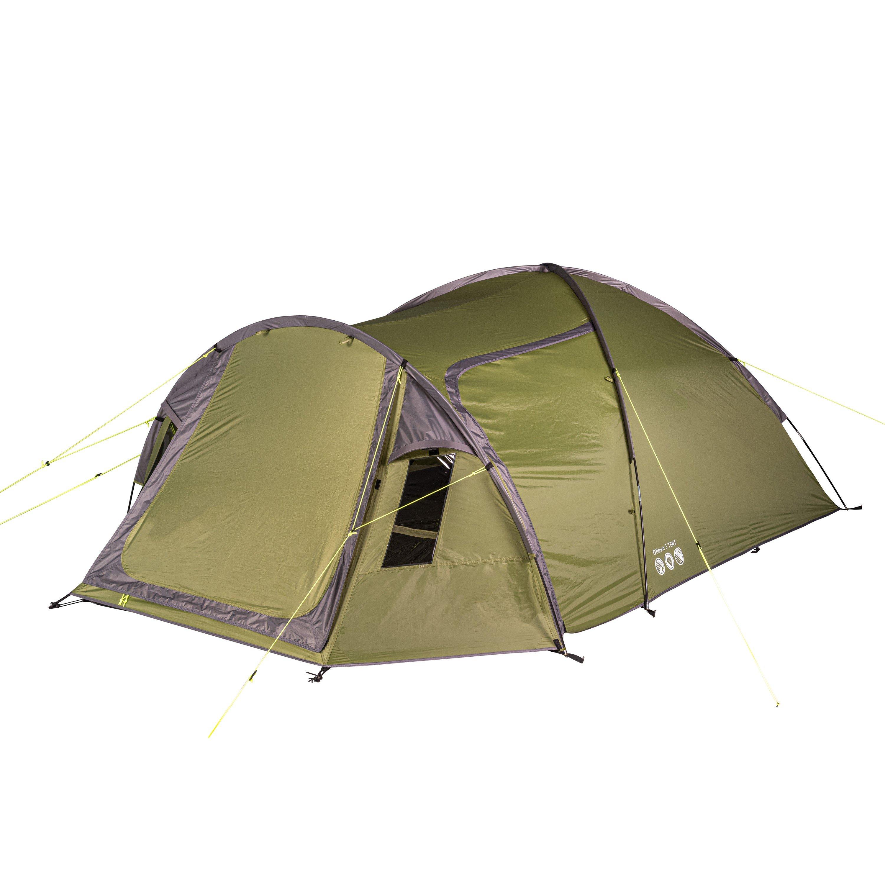 Green - Gelert - Ottawa 3-Person Water Resistant Adventure Tent - 2
