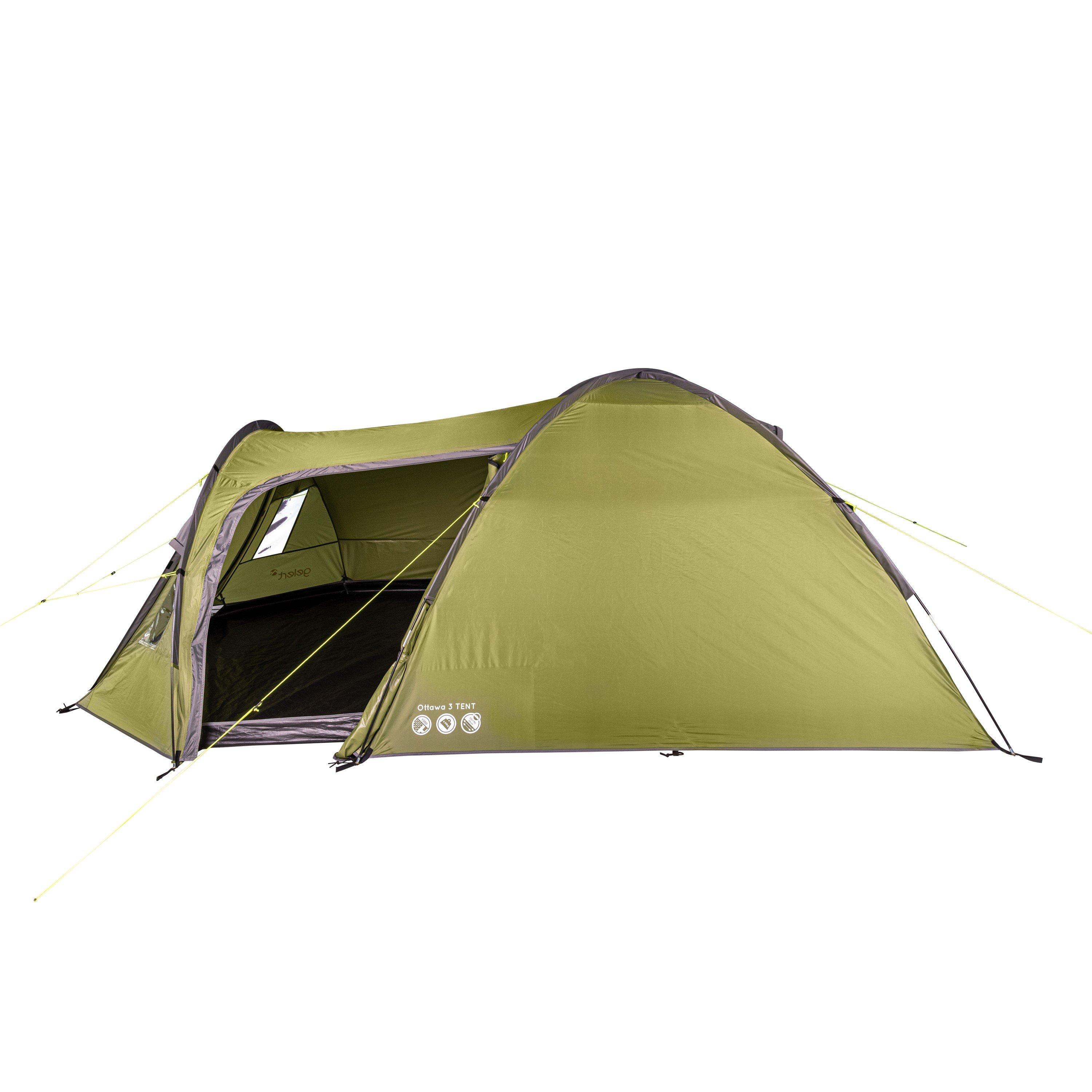 Green - Gelert - Ottawa 3-Person Water Resistant Adventure Tent - 3