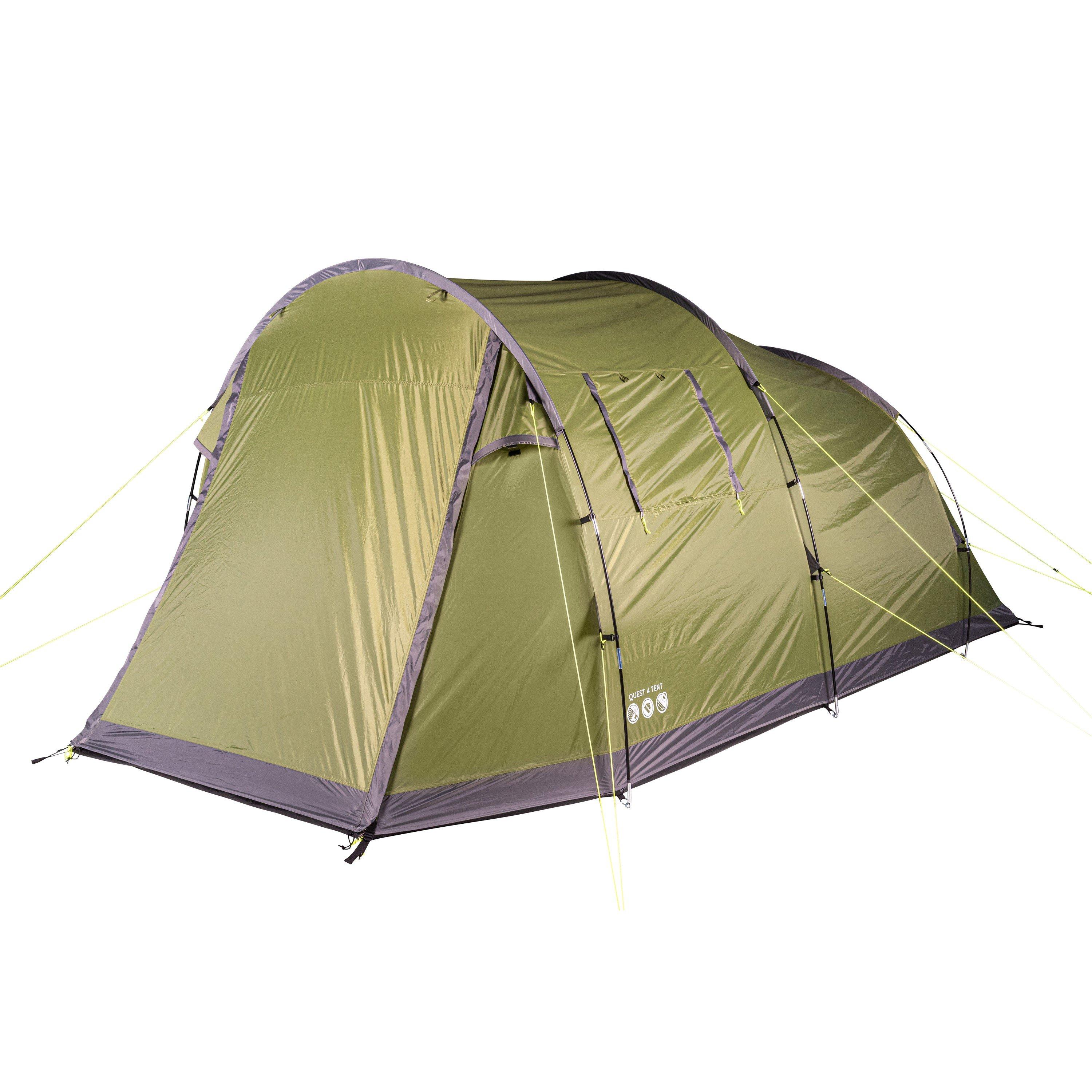 Green - Gelert - 4 Man Water Resistant 1,500mm Adventure Tent - 2