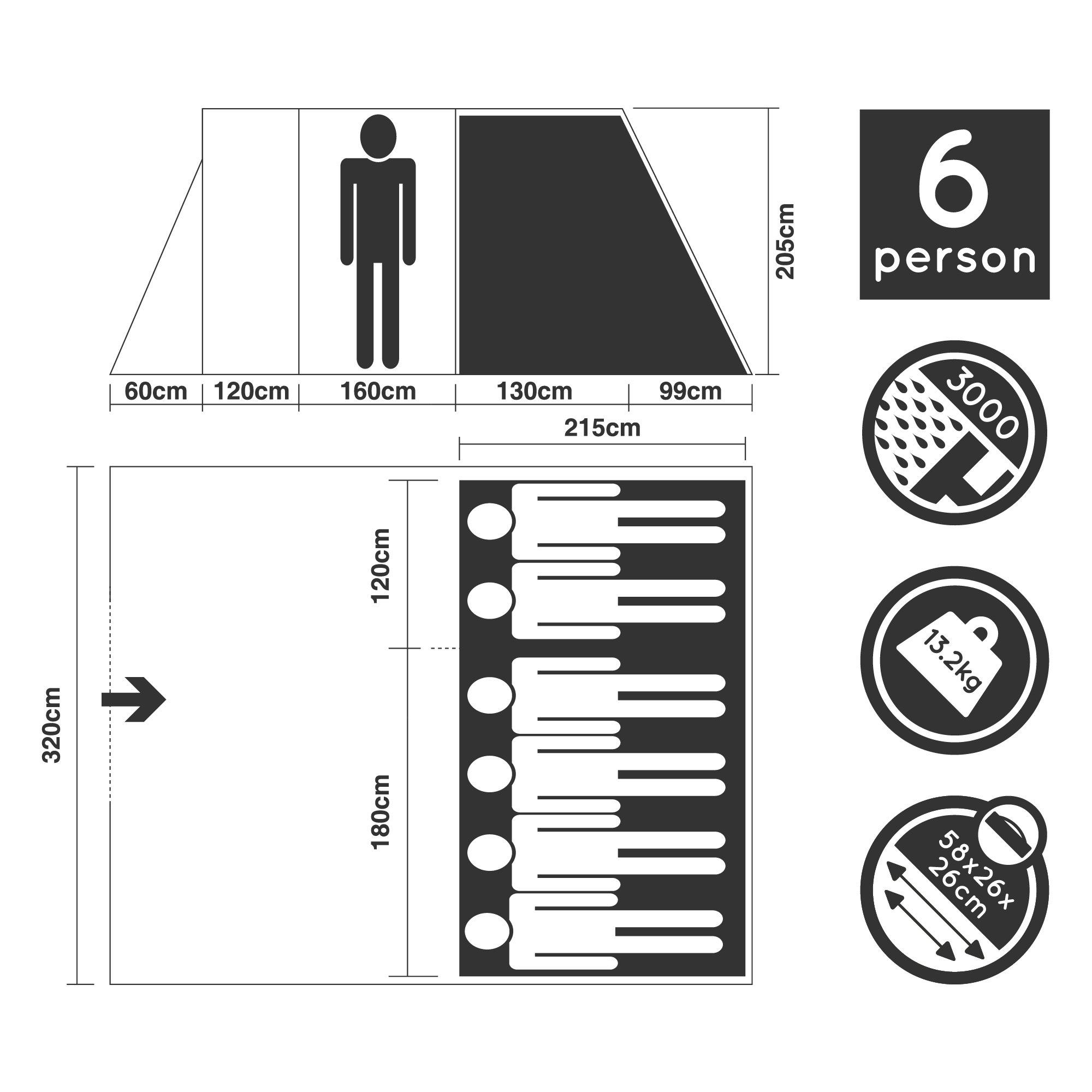 Blue - Gelert - Quest 5+ Person Tent - 3