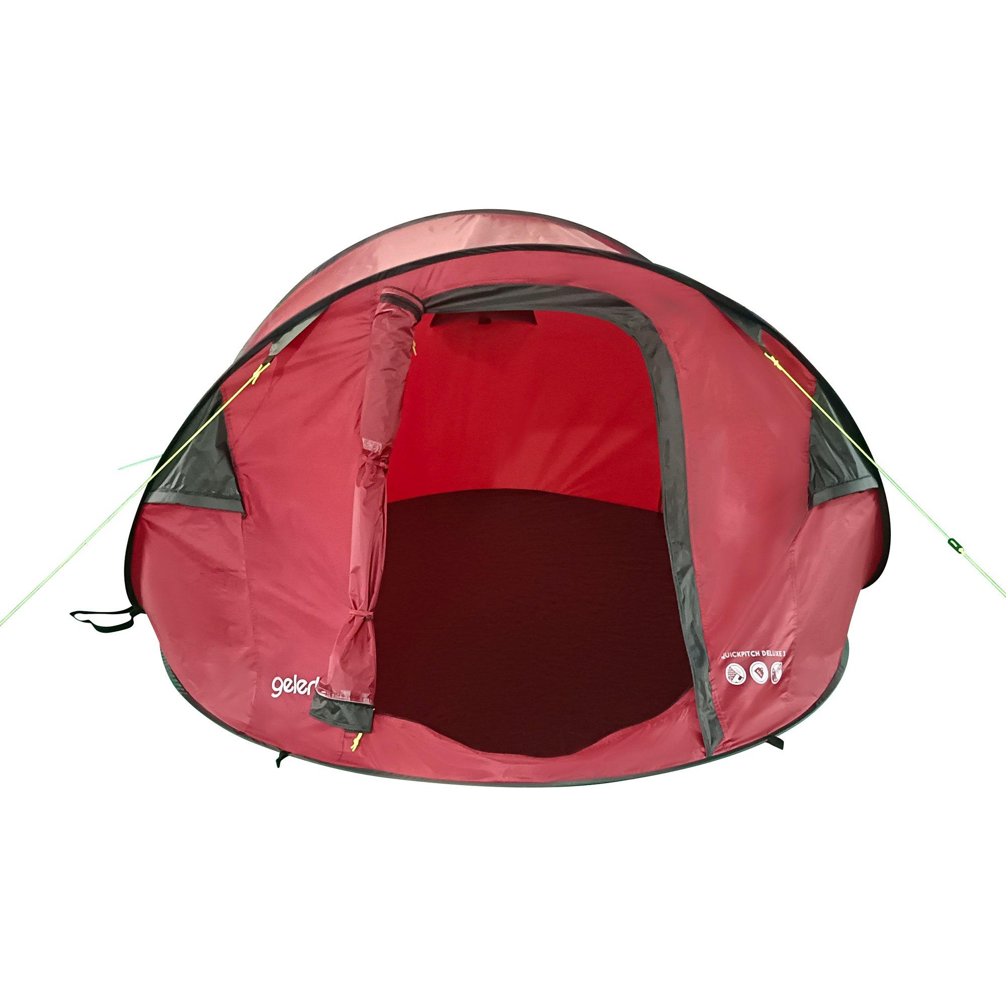 Red - Gelert - 3 Person Pop Up Tent - 4