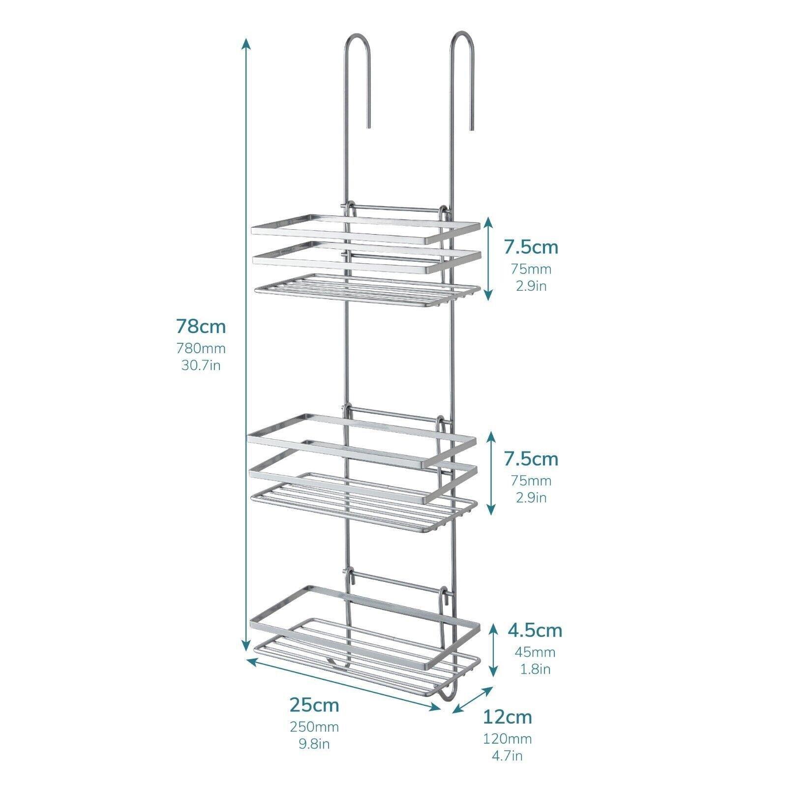 Silver - Homelife - 3 Tier Non Rust Hanging Shower Caddy Silver - 4