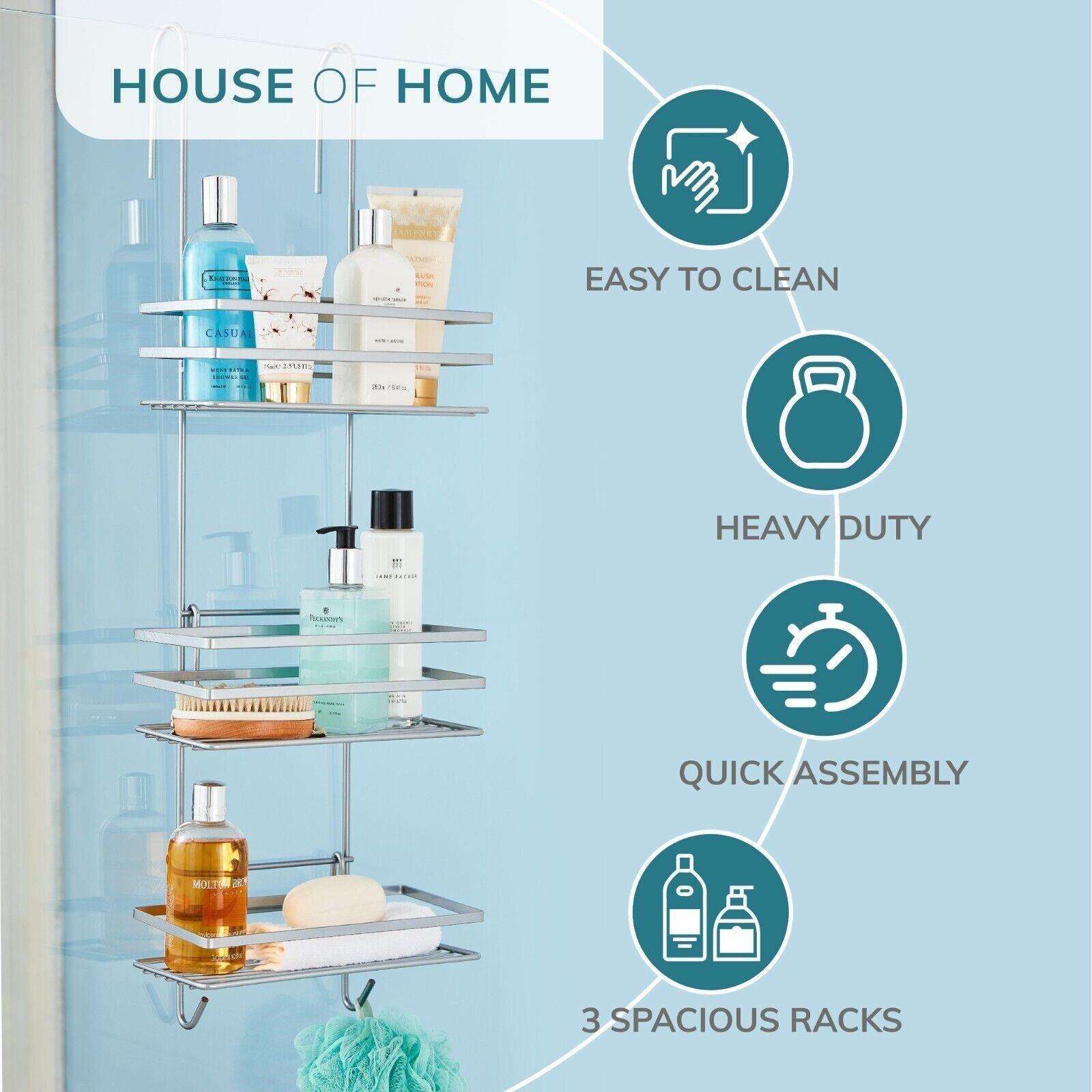 Silver - Homelife - 3 Tier Non Rust Hanging Shower Caddy Silver - 5