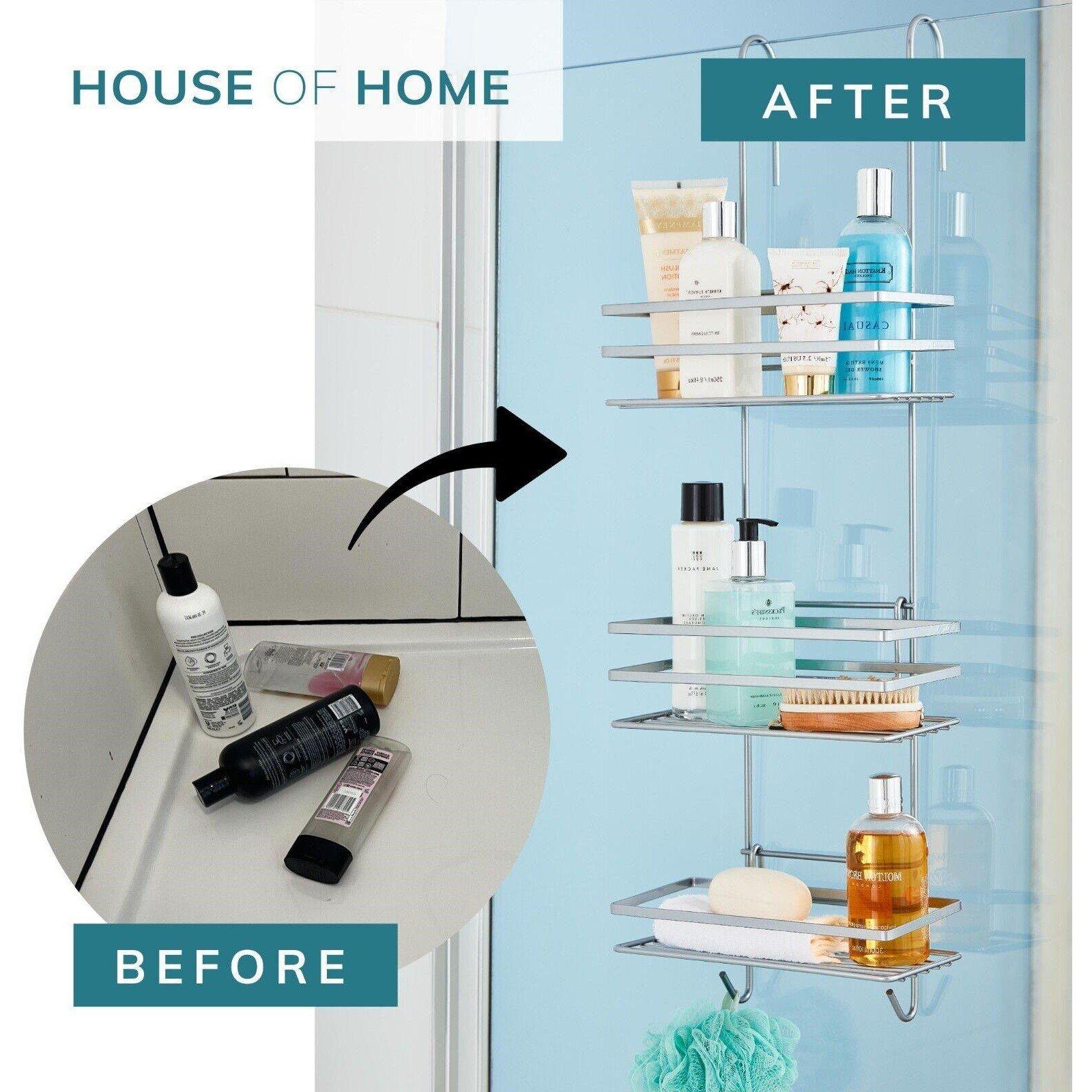 Silver - Homelife - 3 Tier Non Rust Hanging Shower Caddy Silver - 6